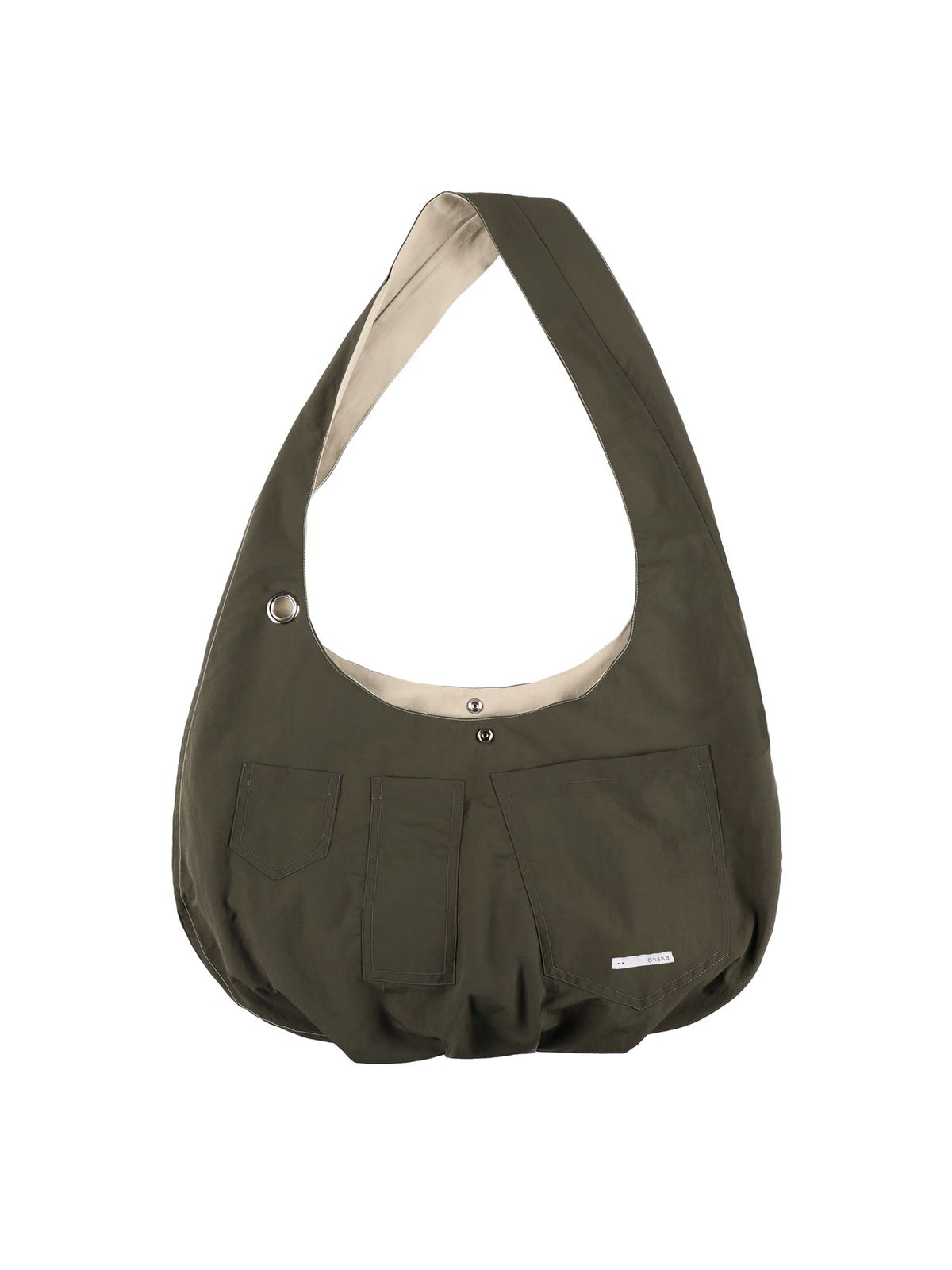 온스카(ONSKA) REVERSIBLE POCKET BAG (BEIGE & KHAKI)