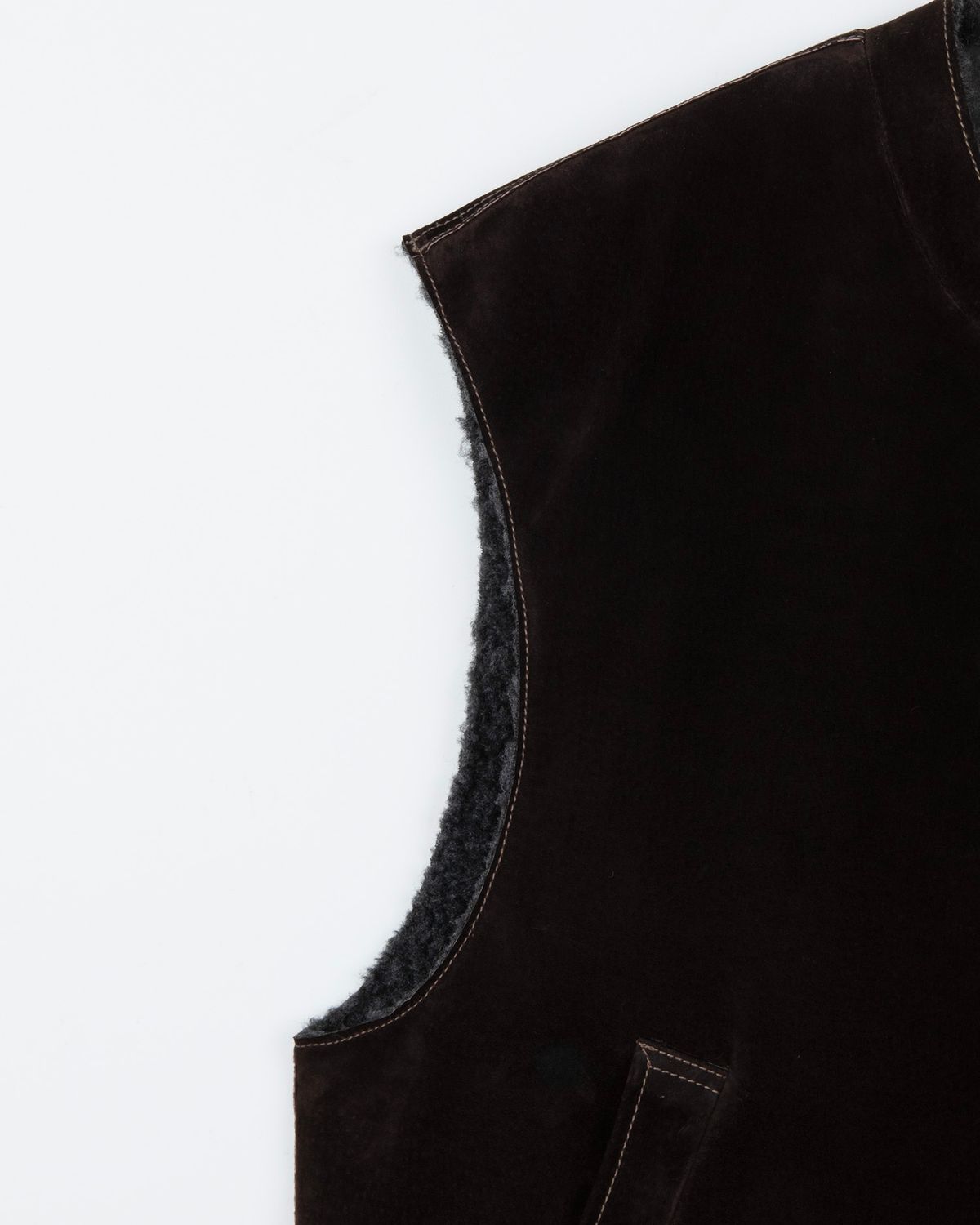 디앤드퀘스천(THEENDQUESTION) Pigskin vest / BROWN