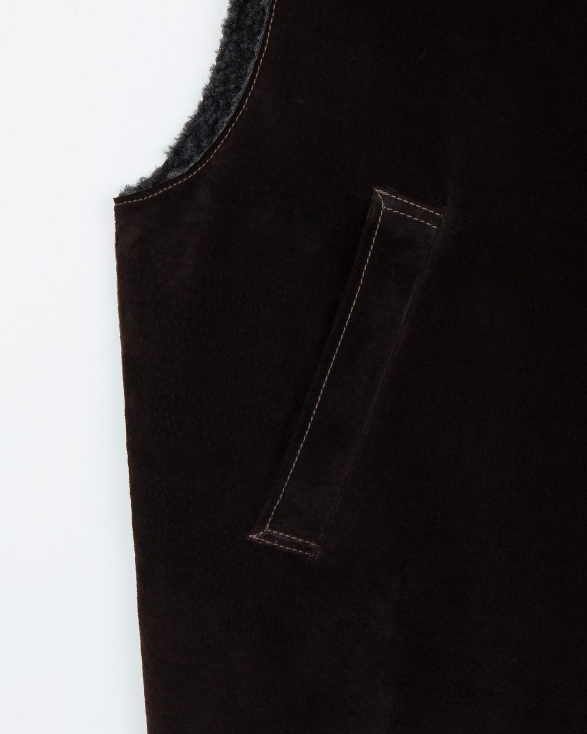 디앤드퀘스천(THEENDQUESTION) Pigskin vest / BROWN