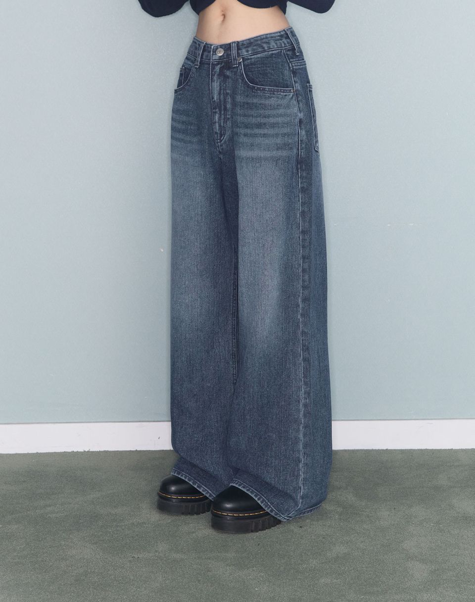 MUSINSA公式 | MIRECO STITCH LINE WIDE DENIM PT BLUE