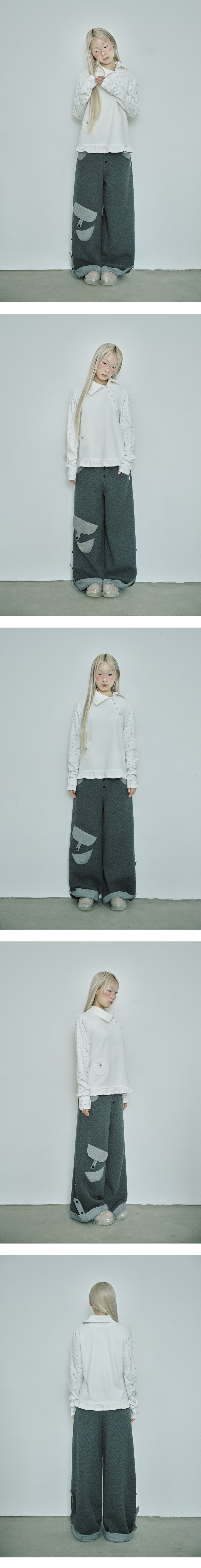 トップス HUG YOUR SKIN Flower Button Polar Top MUSINSA | HUG YOUR SKIN Flower Button Polo Top (White)