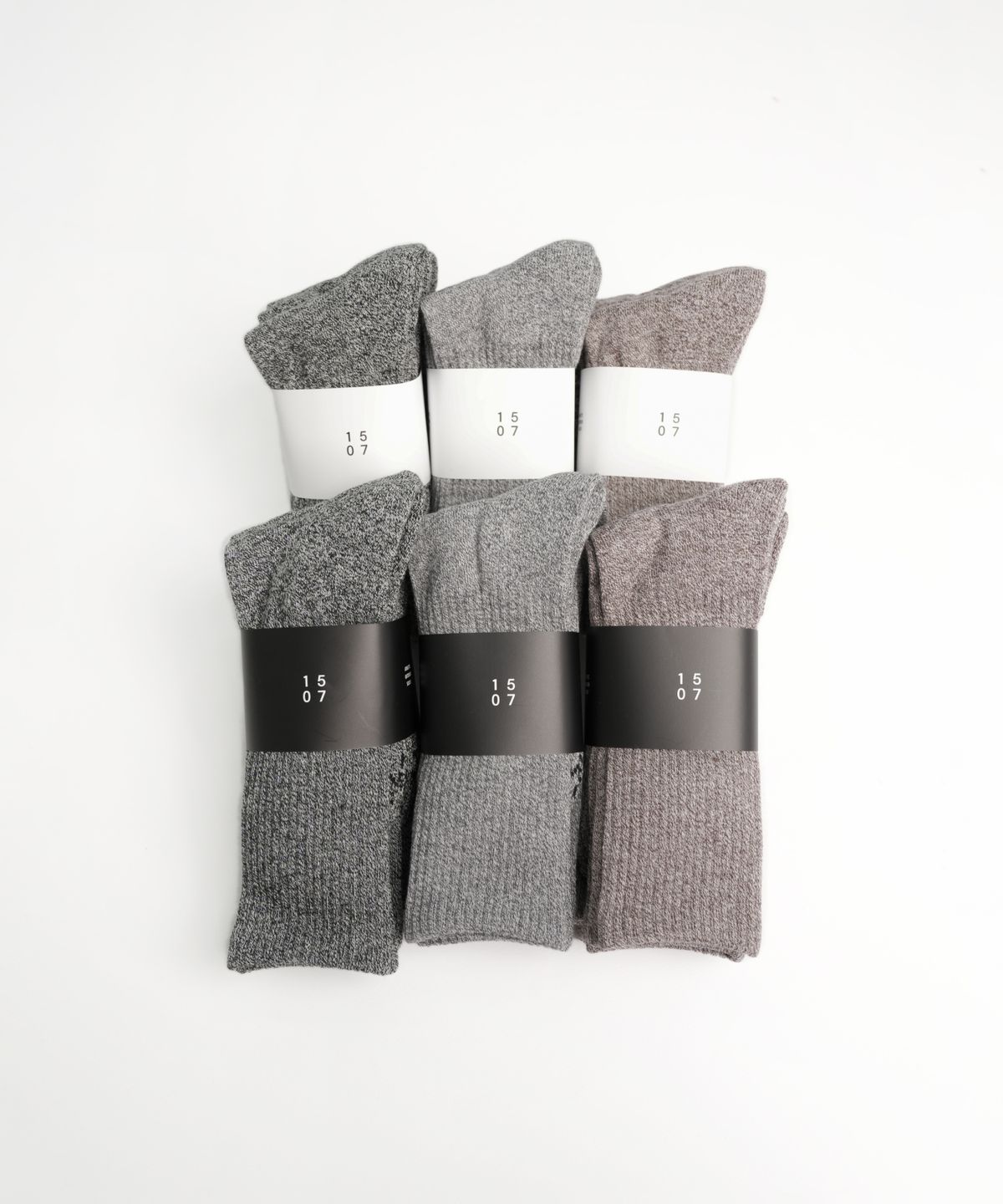 일오공칠(IL-O-GONG-CHIL) [3PACK] 1507 애슬레틱 아웃도어 삭스 - 보카시 블랙/보카시 그레이/보카시 브라운
