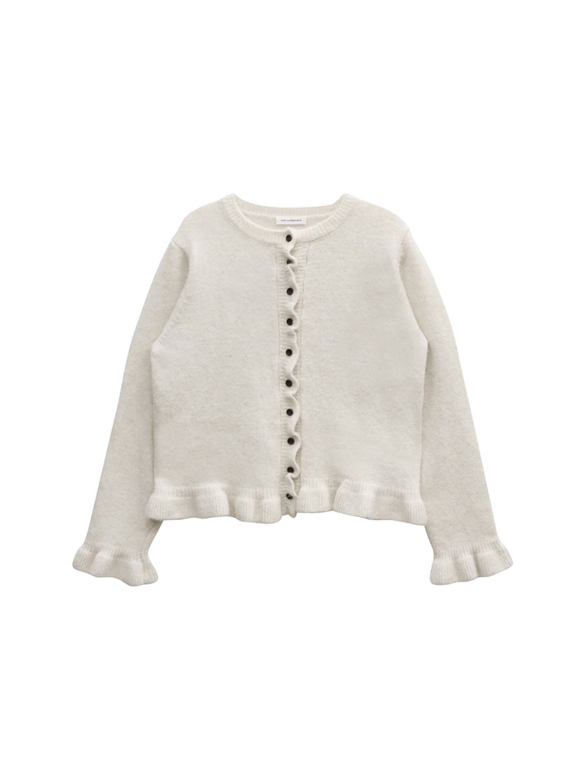 핑크파인애플(PINK PINEAPPLE) FROST FRILL KNIT CARDIGAN_IVORY