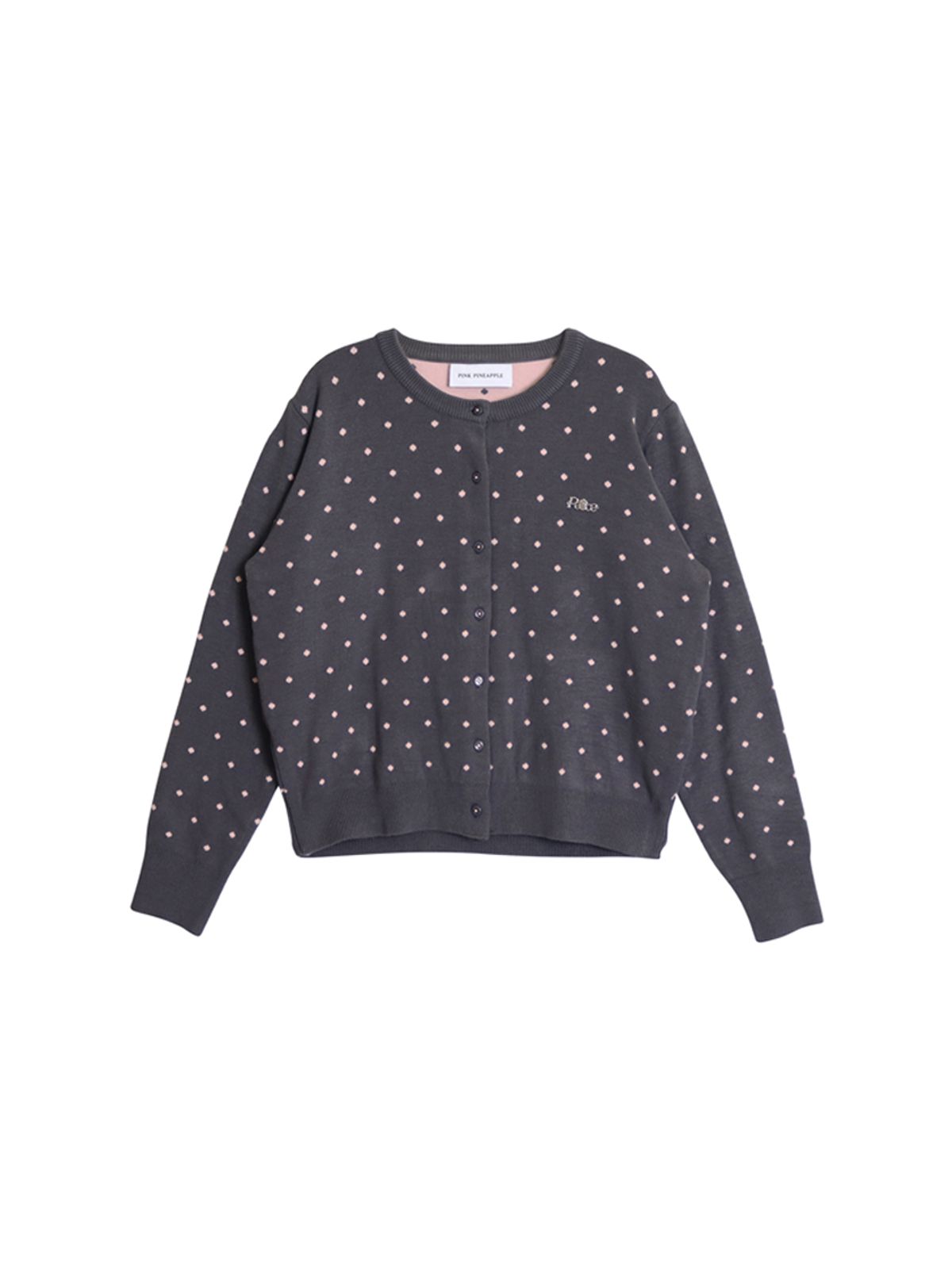 핑크파인애플(PINK PINEAPPLE) SUGAR DOT KNIT CARDIGAN_GREY