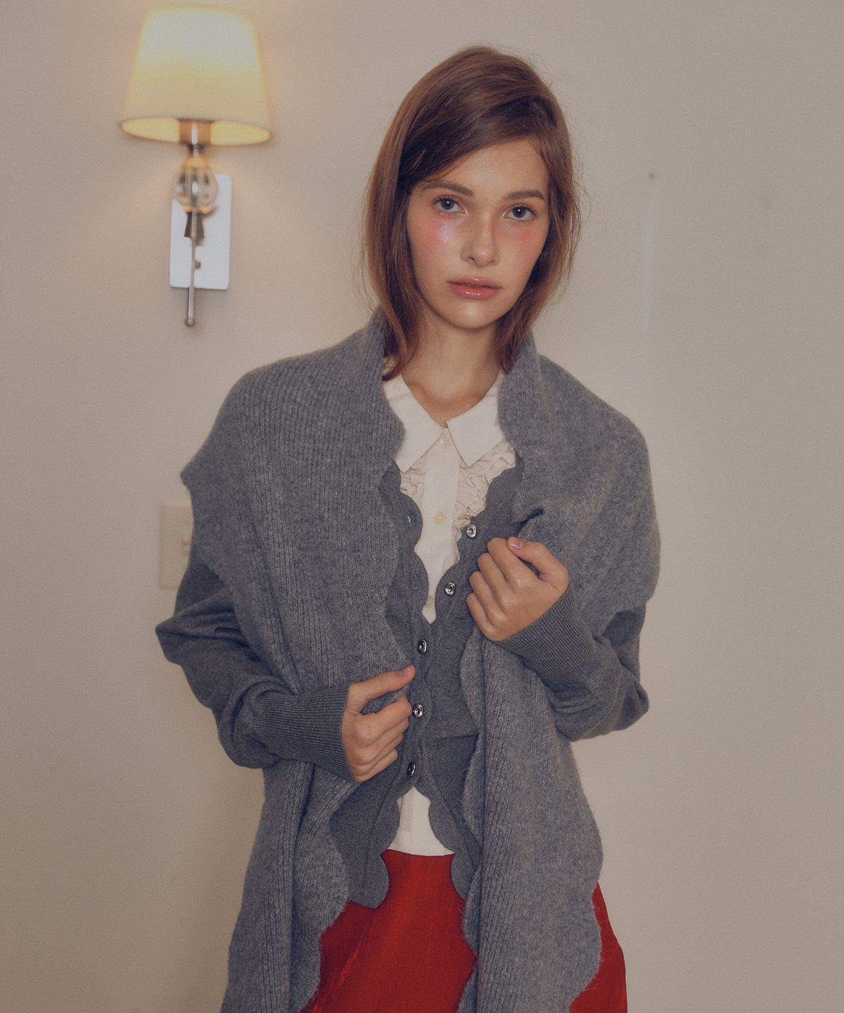 멜리앤로즈(MELLY&ROSE) 웨이브 롱 니트 머플러(310544)_M/GRAY