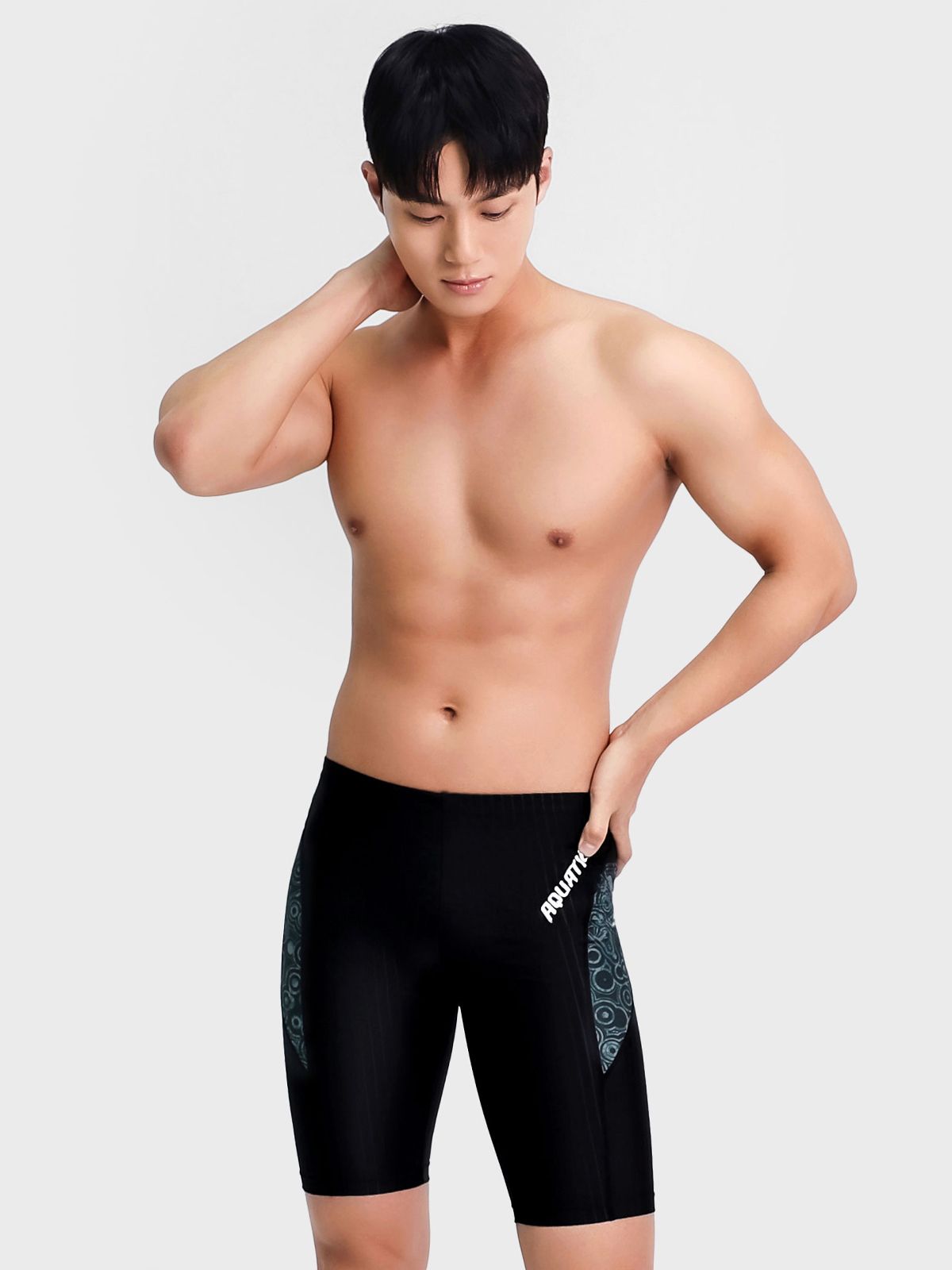 아쿠아티카(AQUATICA) 남성 5부 실내 수영복 BBF01 일반용수경 파우치 코클립 7종세트