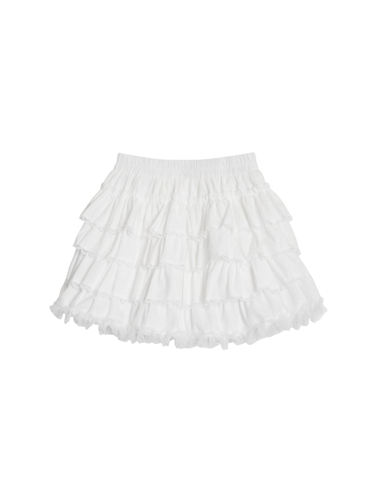 핑크파인애플(PINK PINEAPPLE) ROMANTIC VELVET LACE TIERED SKIRT_IVORY
