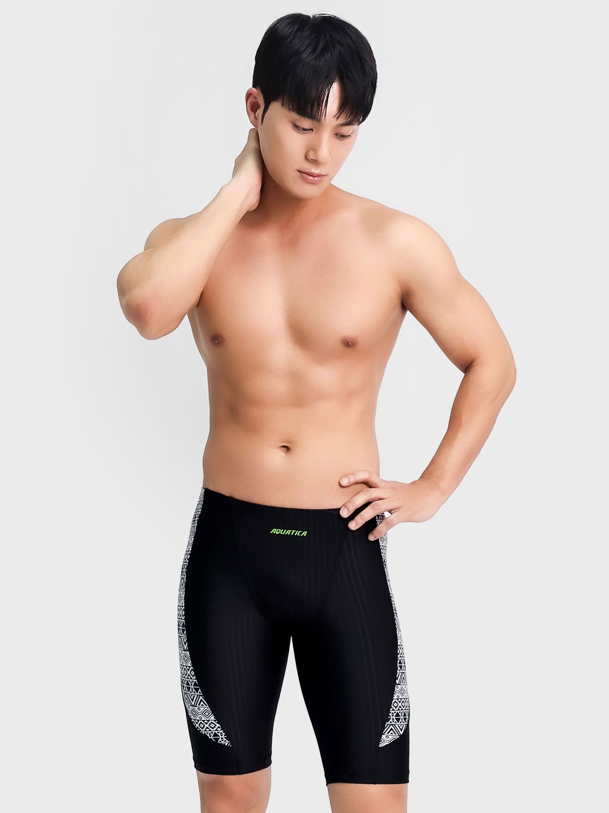 아쿠아티카(AQUATICA) 남성 5부 실내 수영복 BBF12 일반용수경 파우치 코클립 7종세트