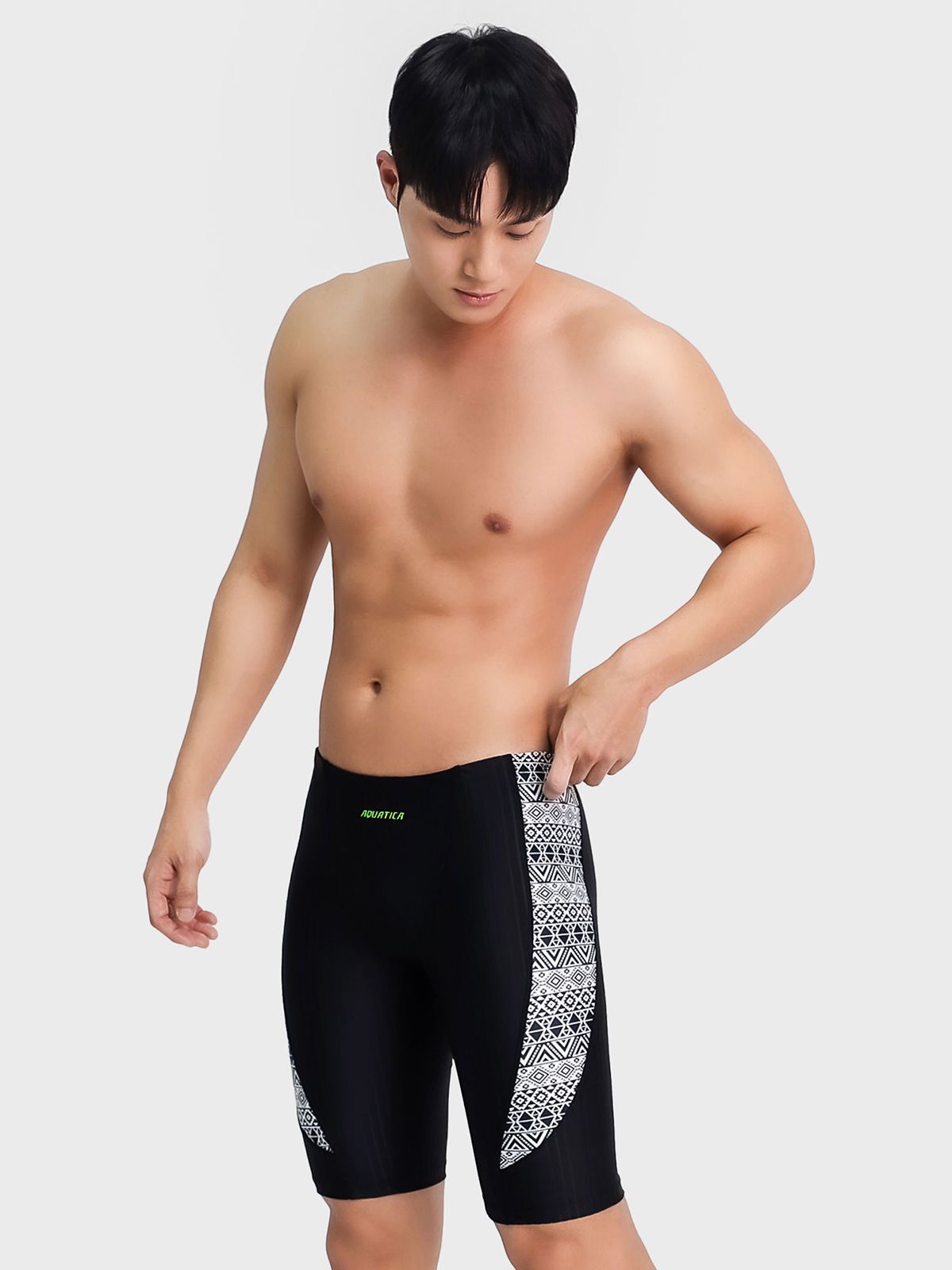 아쿠아티카(AQUATICA) 남성 5부 실내 수영복 BBF12 일반용수경 파우치 코클립 7종세트