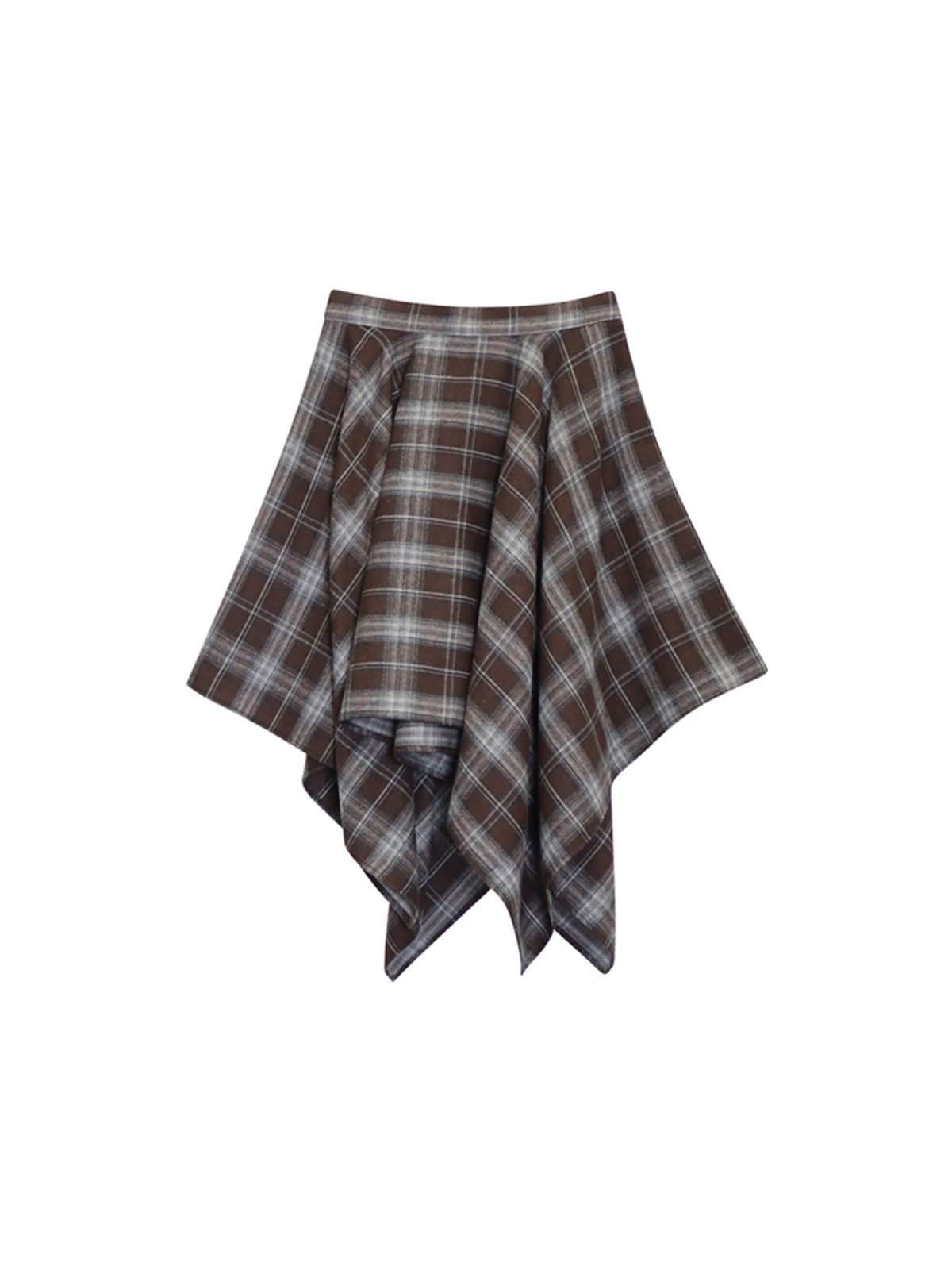 핑크파인애플(PINK PINEAPPLE) FROST CHECK LAYERED SKIRT_BROWN