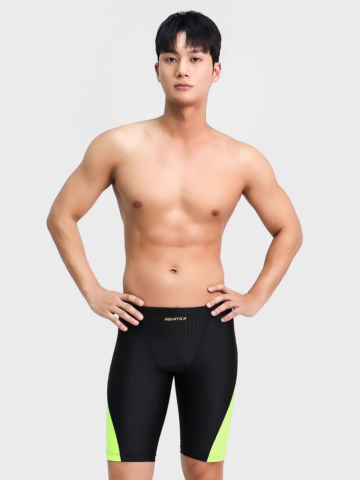 아쿠아티카(AQUATICA) 남성 5부 실내 수영복 BBF14 일반용수경 파우치 코클립 7종세트