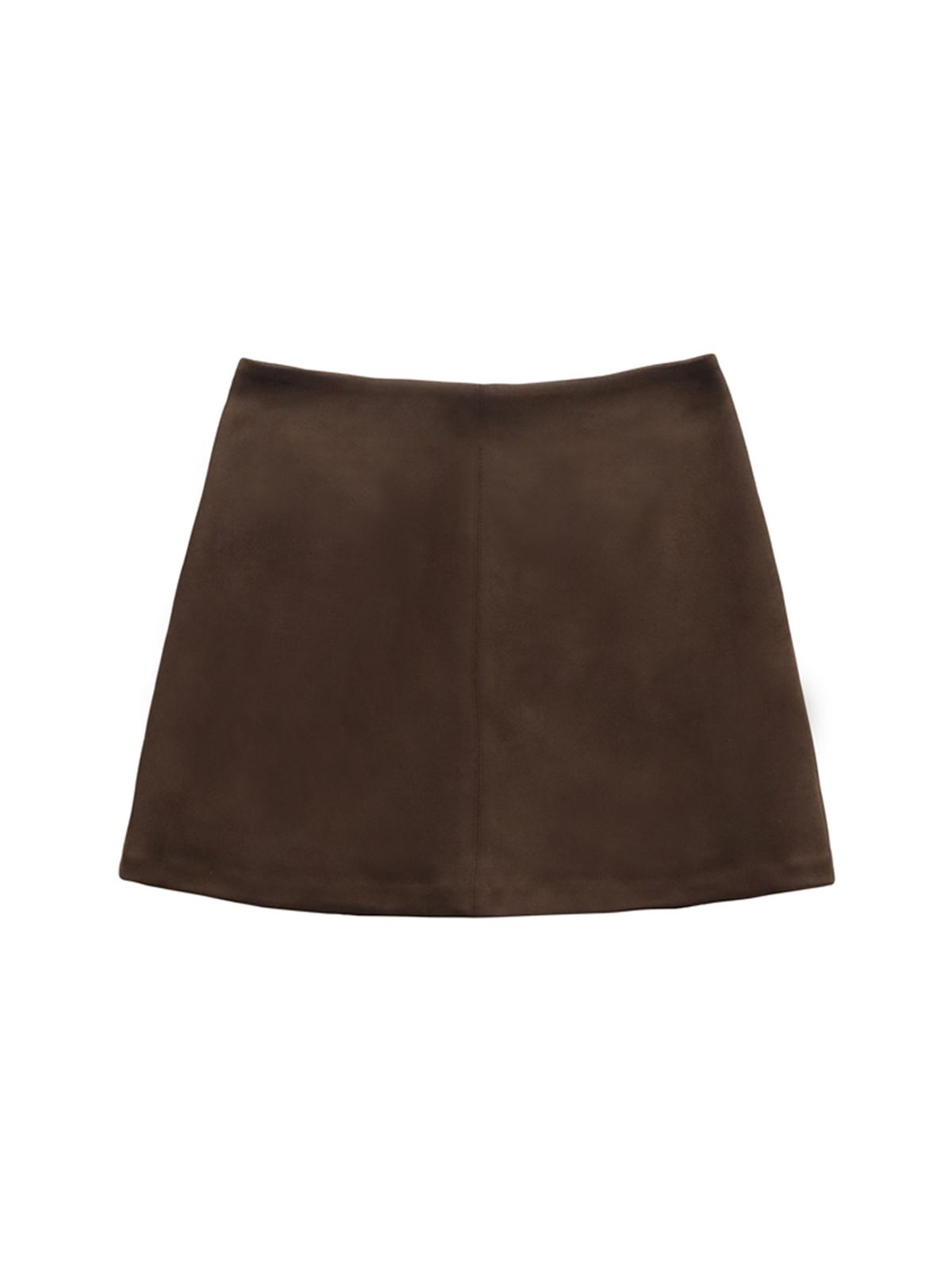 핑크파인애플(PINK PINEAPPLE) CHILL SYNTHETIC SUEDE SKIRT_BROWN