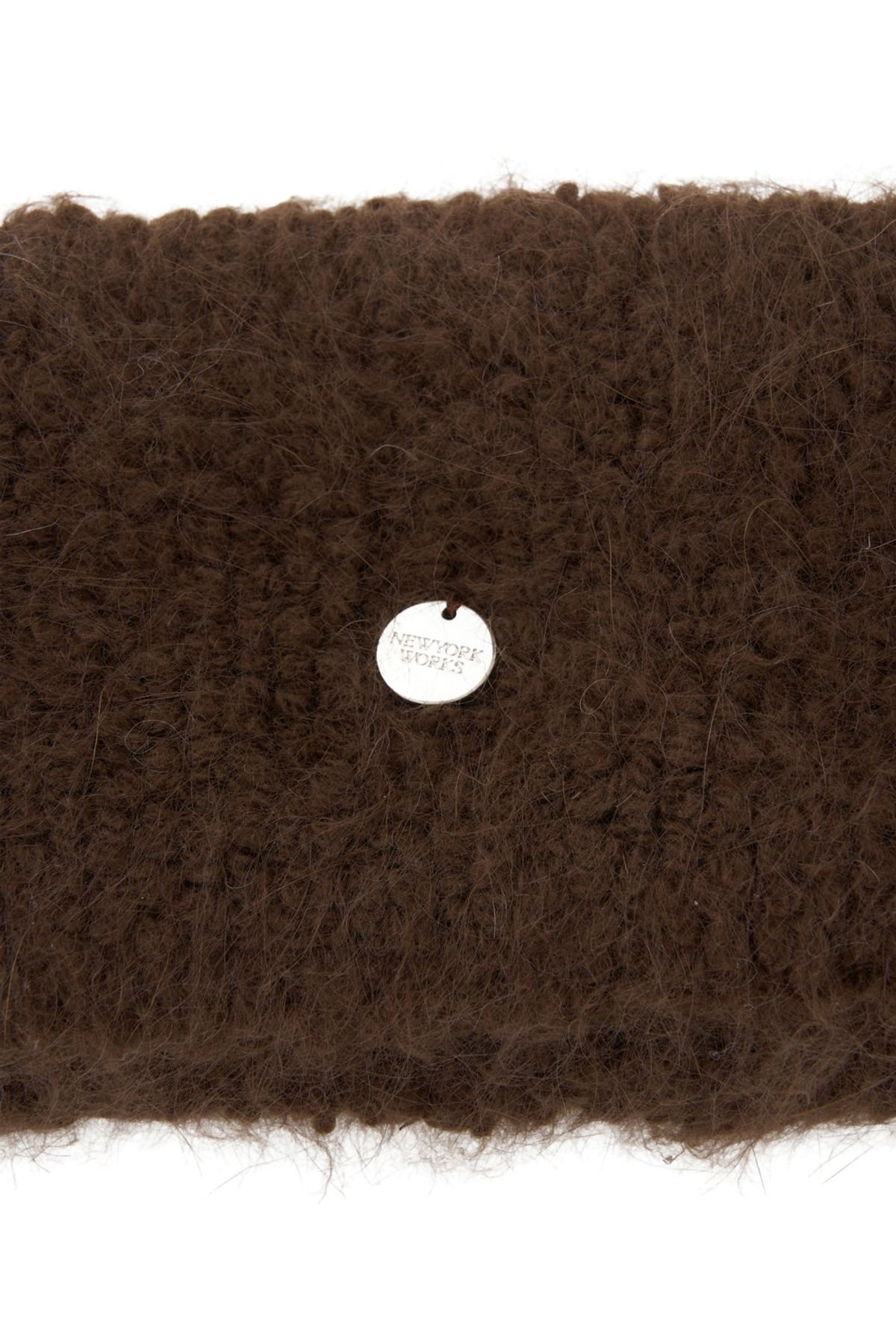 뉴욕웍스(NEWYORKWORKS) [RABBIT FUR] 코인 헤어밴드 반다나_DARK BROWN