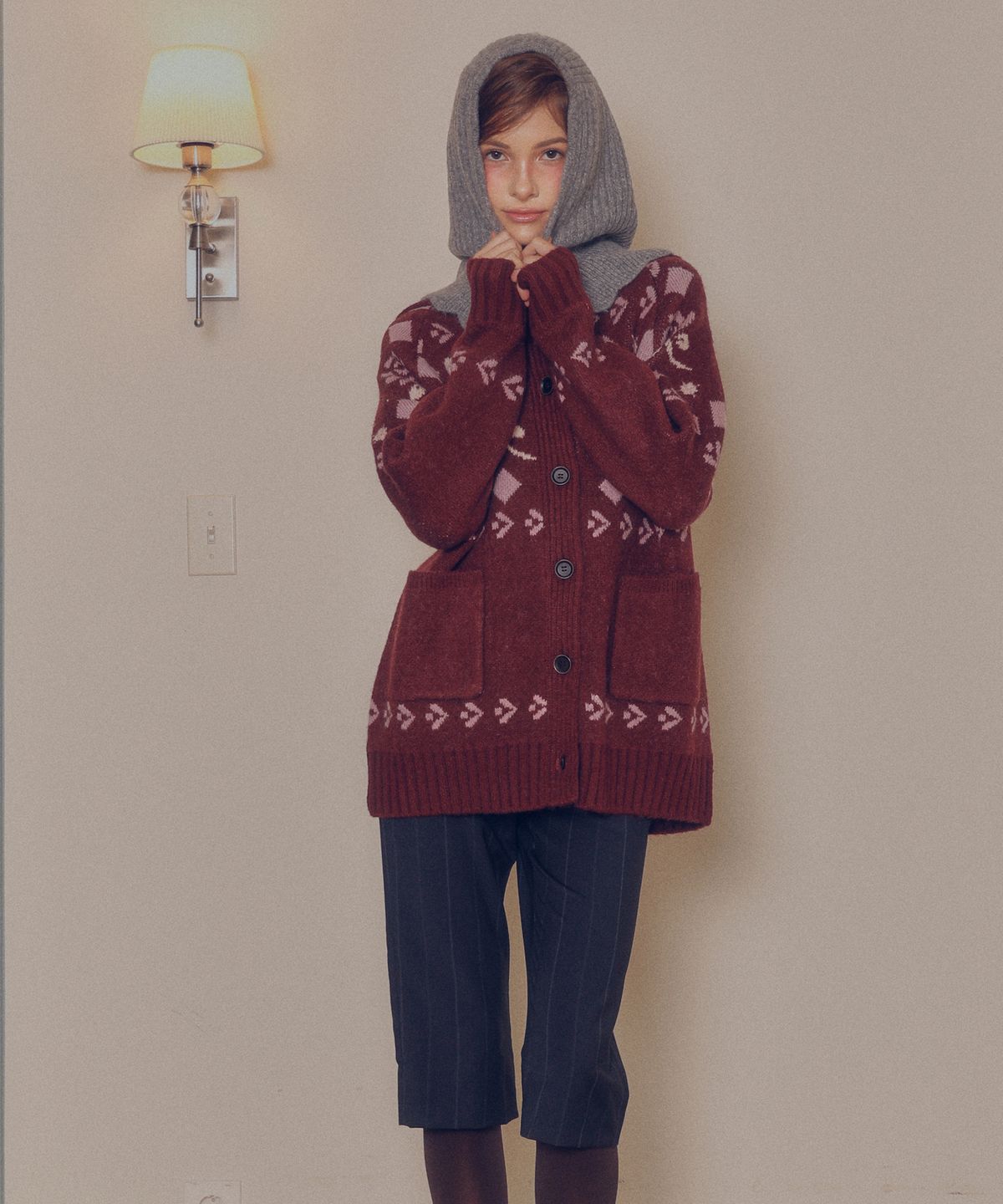멜리앤로즈(MELLY&ROSE) 웨이브 바라클라바(310543)_M/GRAY