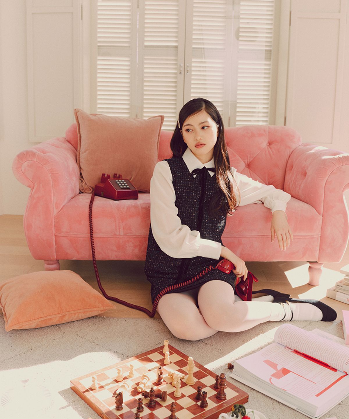 라피네아뜰리에(RAFFINE ATELIER) 클래식 트위드 원피스 블랙