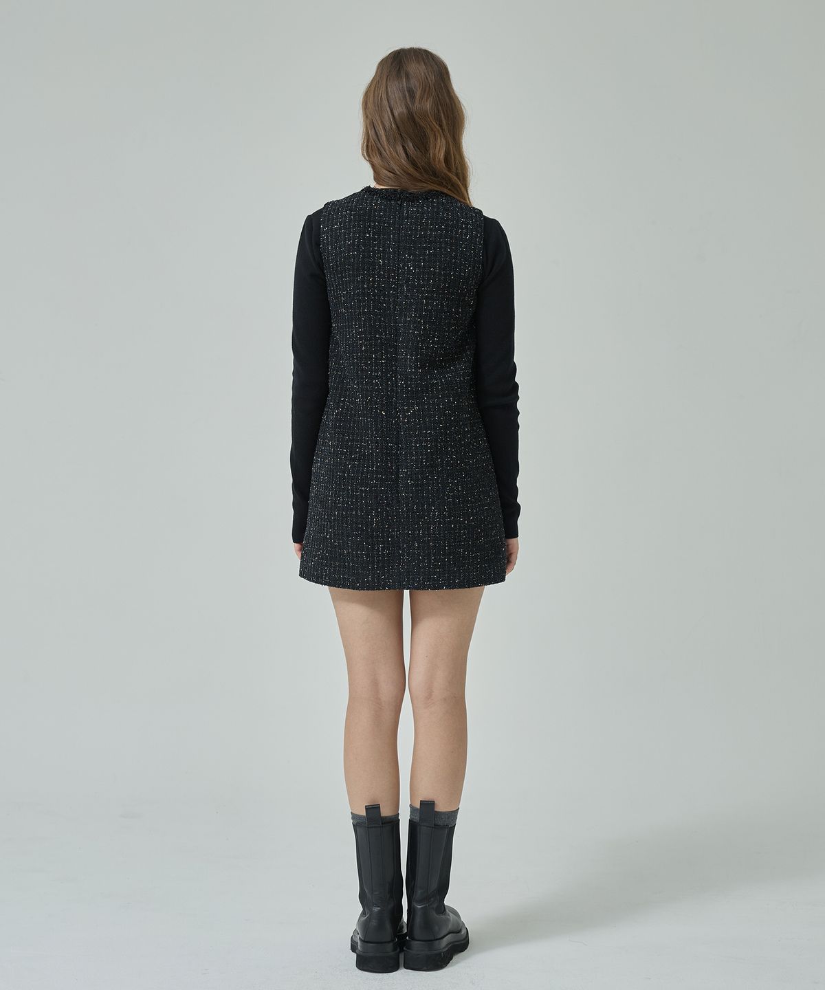라피네아뜰리에(RAFFINE ATELIER) 클래식 트위드 원피스 블랙
