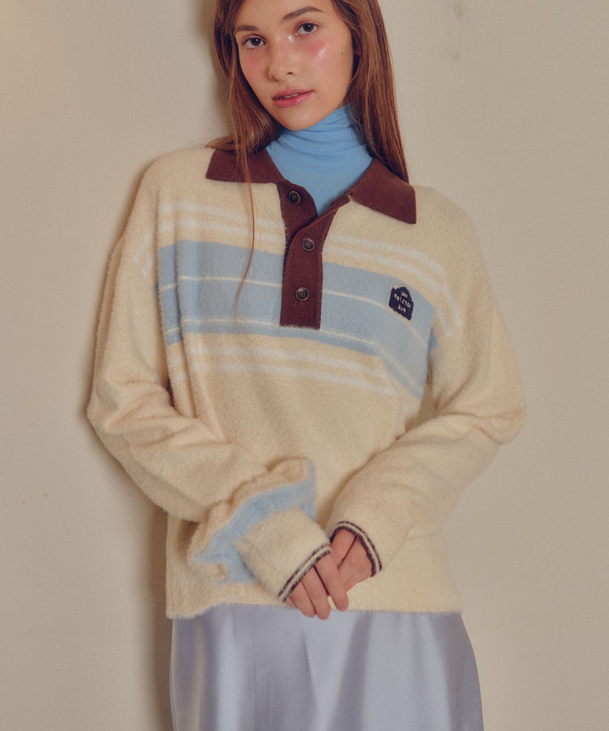 멜리앤로즈(MELLY&ROSE) 플러피 니트 스크런치(310542)_LIGHT BLUE