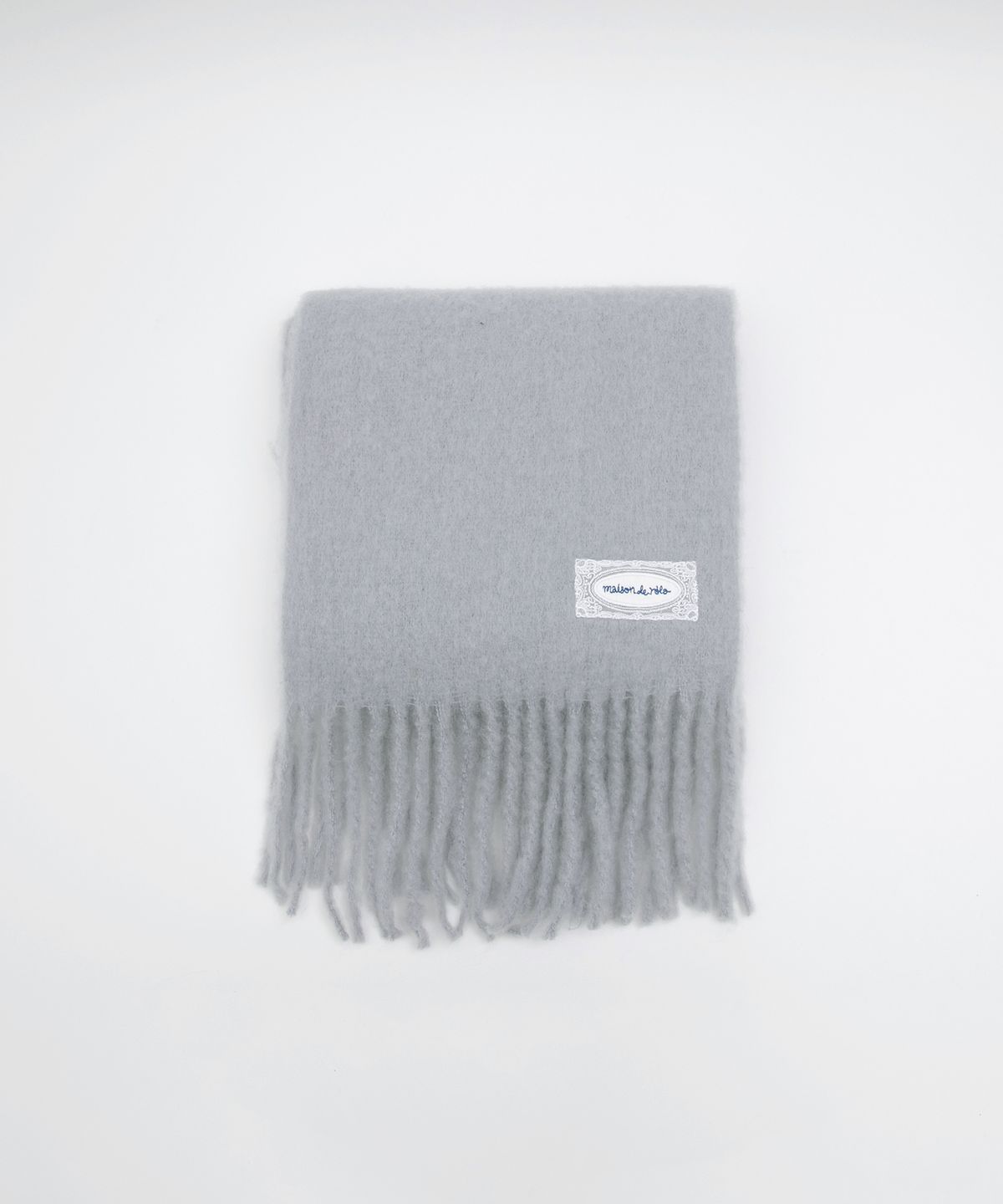 로라로라(ROLAROLA) LACE LABEL HAIRY MUFFLER GRAY