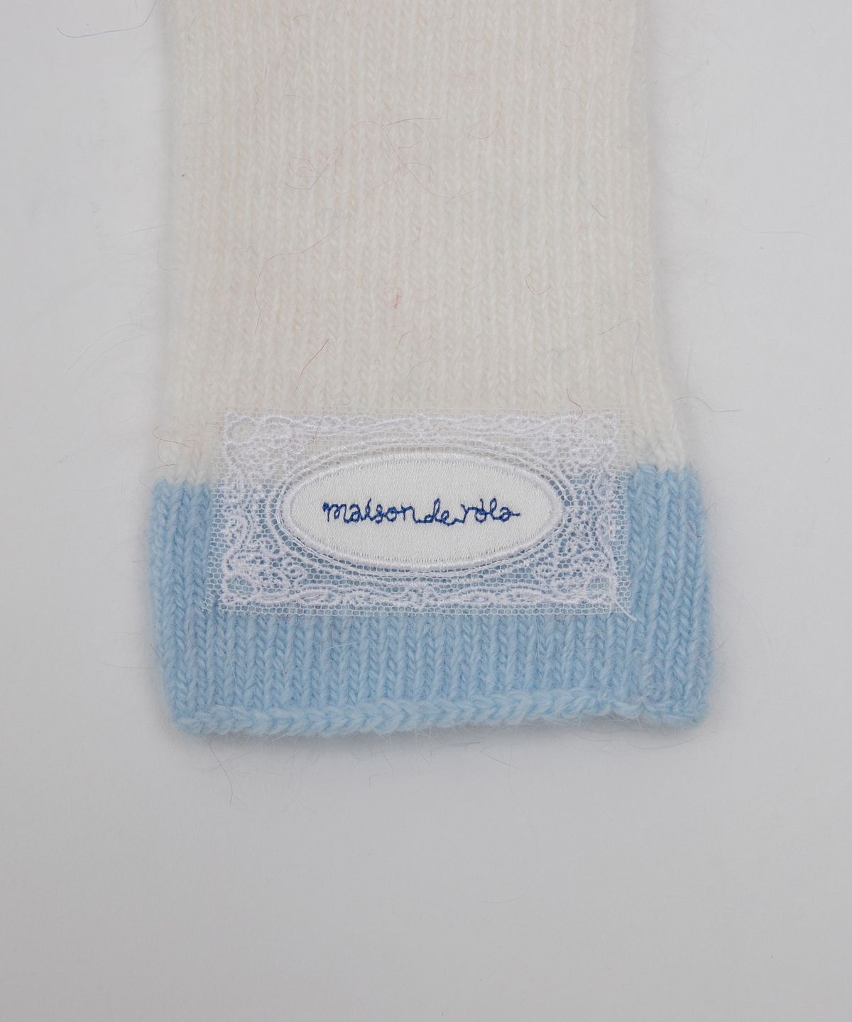 로라로라(ROLAROLA) LACE LABEL TWO-TONE GLOVES IVORY