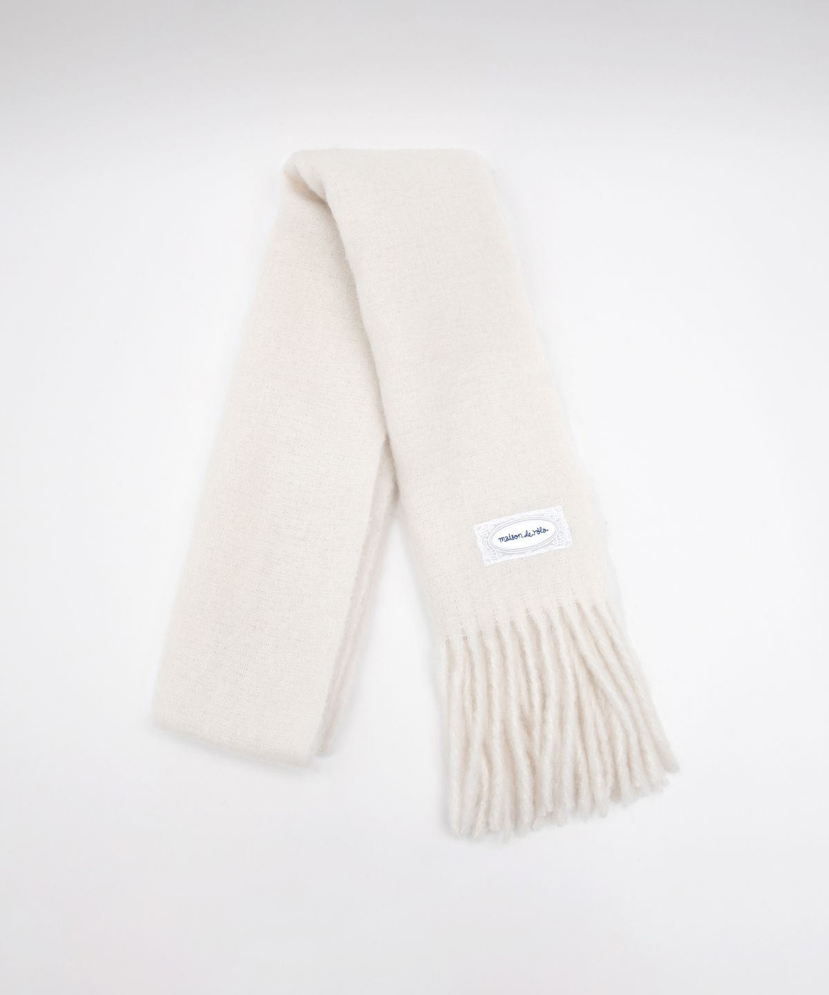 로라로라(ROLAROLA) LACE LABEL HAIRY MUFFLER IVORY