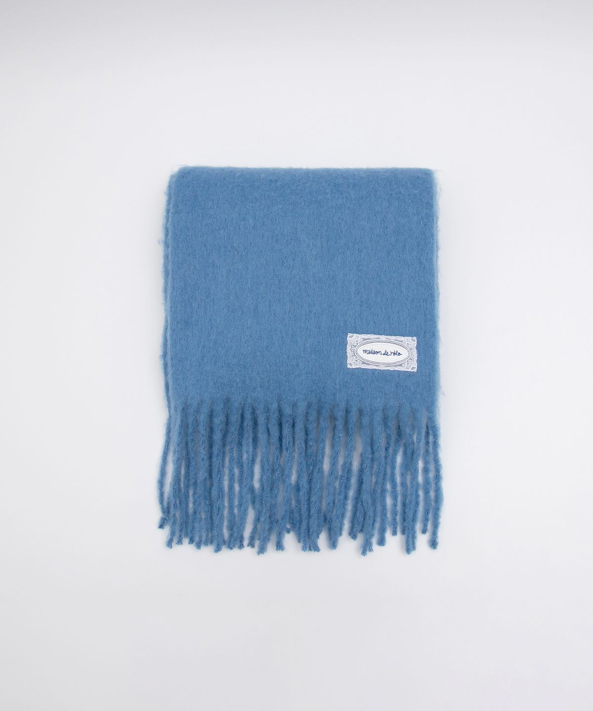 로라로라(ROLAROLA) LACE LABEL HAIRY MUFFLER BLUE