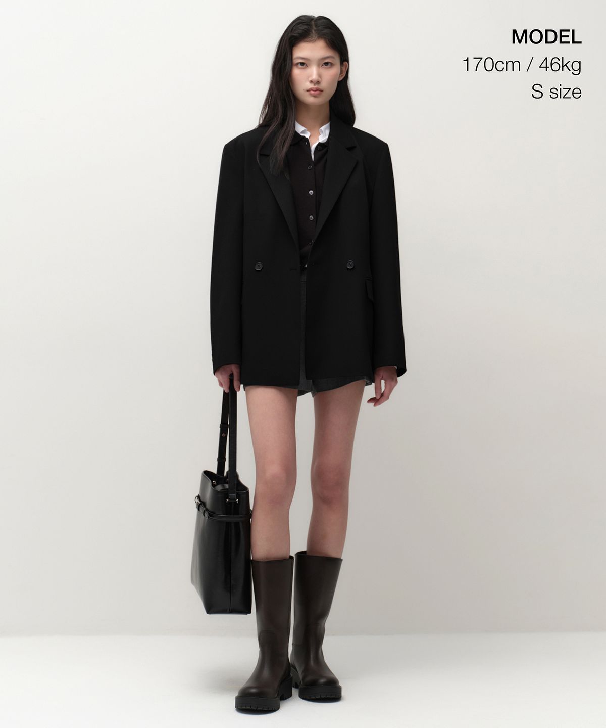무신사 스탠다드 우먼(MUSINSA STANDARD WOMAN) 우먼즈 더블 브레스티드 블레이저 [블랙]
