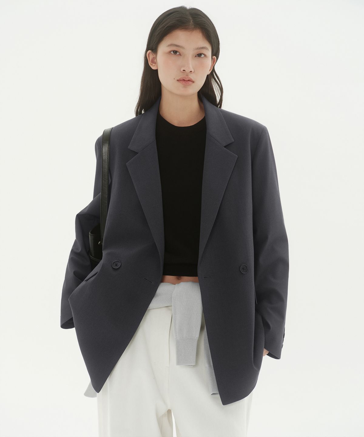 무신사 스탠다드 우먼(MUSINSA STANDARD WOMAN) 우먼즈 더블 브레스티드 블레이저 [그레이]