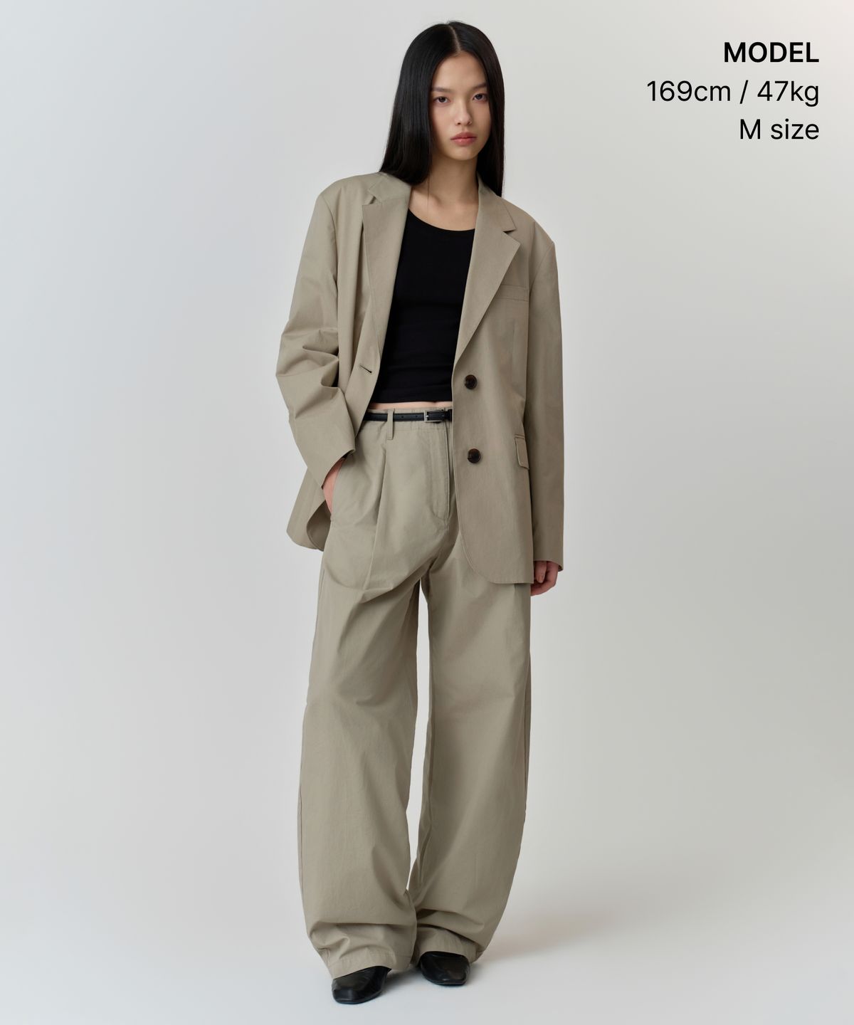 무신사 스탠다드 우먼(MUSINSA STANDARD WOMAN) 우먼즈 워시드 코튼 오버사이즈 블레이저 [카키 베이지]