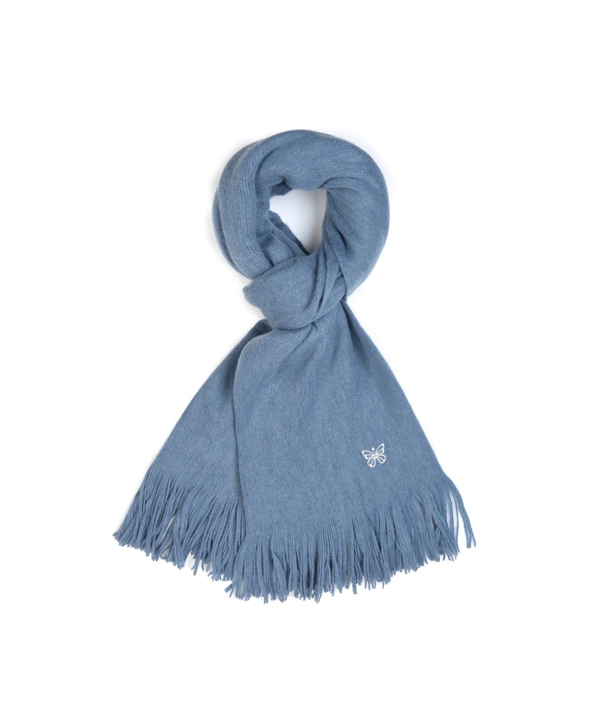 닉앤니콜(NICK&NICOLE) BUTTERFLY EMBROIDERED FRINGE MUFFLER_BLUE