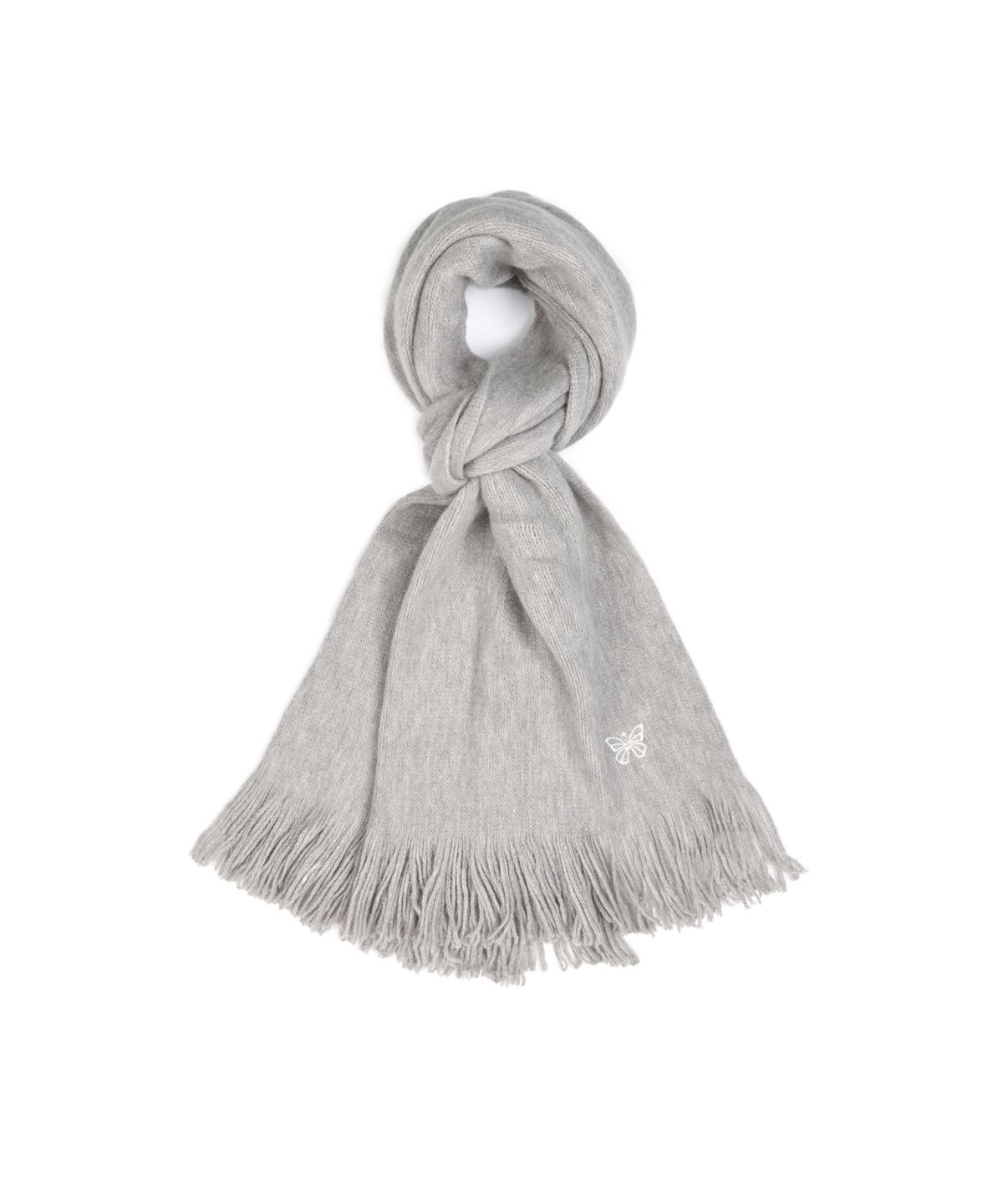 닉앤니콜(NICK&NICOLE) BUTTERFLY EMBROIDERED FRINGE MUFFLER_GRAY