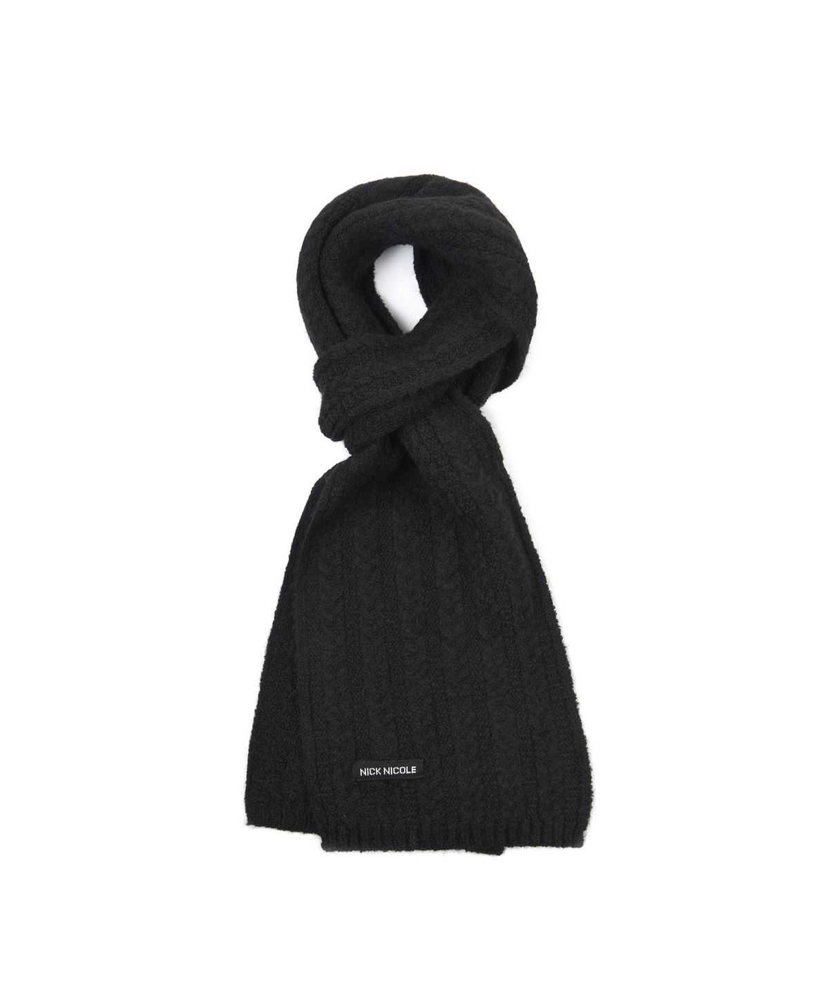 닉앤니콜(NICK&NICOLE) NICOLE CABLE KNIT MUFFLER_BLACK