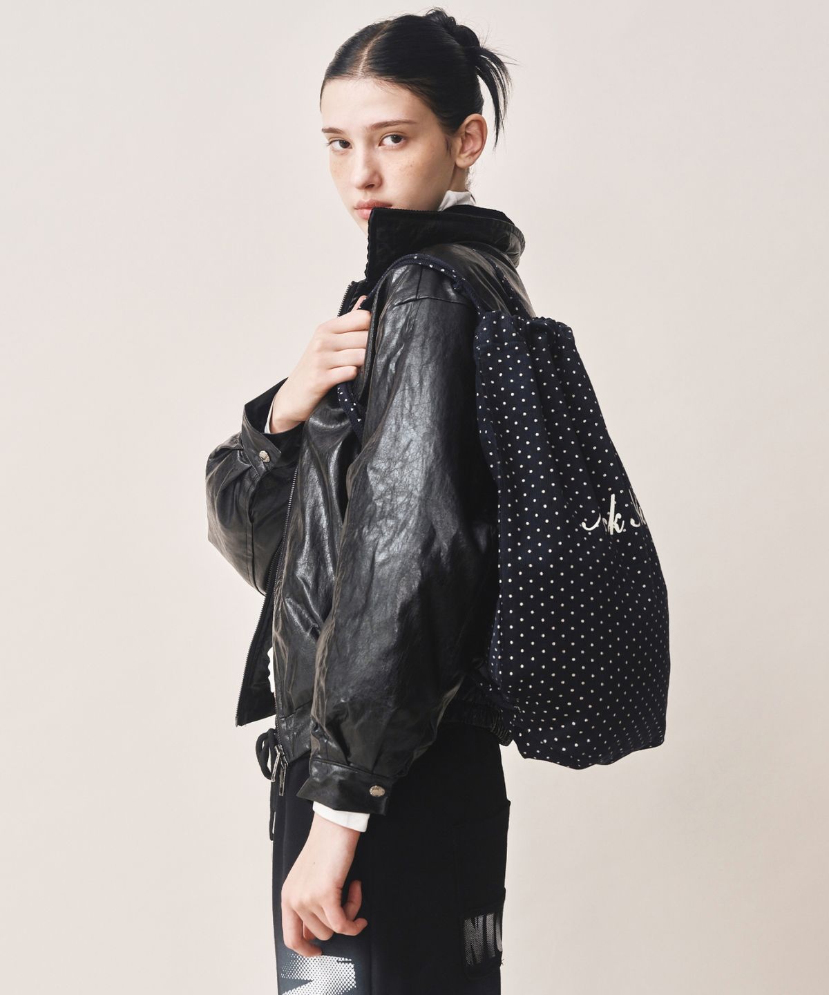 닉앤니콜(NICK&NICOLE) NICOLE POLKA DOT STRING BACKPACK_NAVY