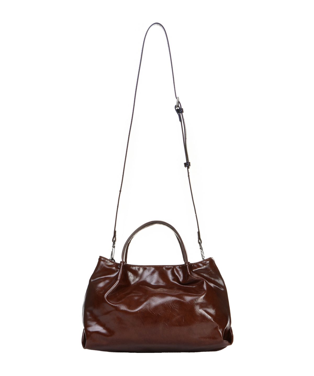 닉앤니콜(NICK&NICOLE) CRYSTAL FAUX LEATHER TOTE BAG_BROWN