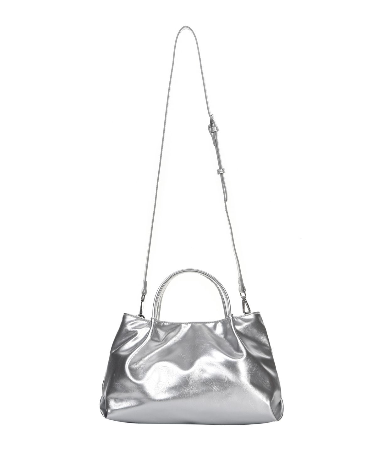 닉앤니콜(NICK&NICOLE) CRYSTAL FAUX LEATHER TOTE BAG_SILVER