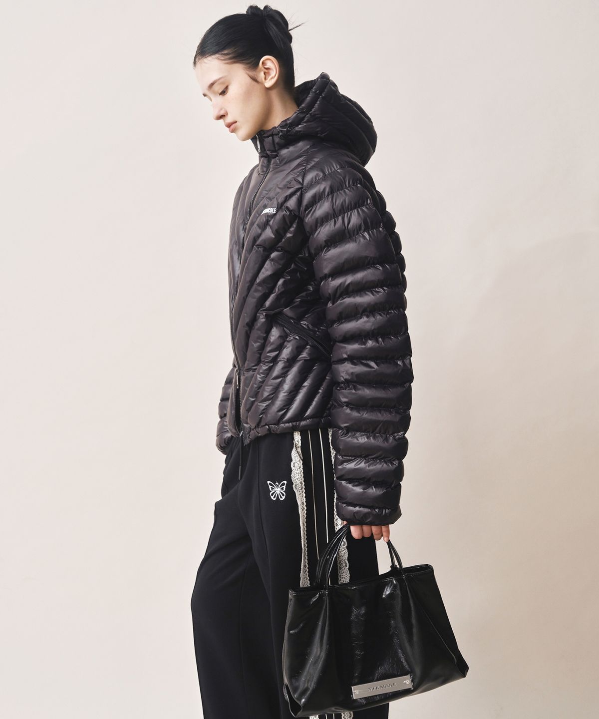 닉앤니콜(NICK&NICOLE) CRYSTAL FAUX LEATHER TOTE BAG_BLACK