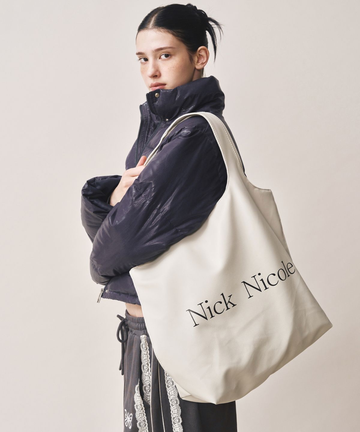 닉앤니콜(NICK&NICOLE) NICOLE BIG SHOPPER BAG_CREAM