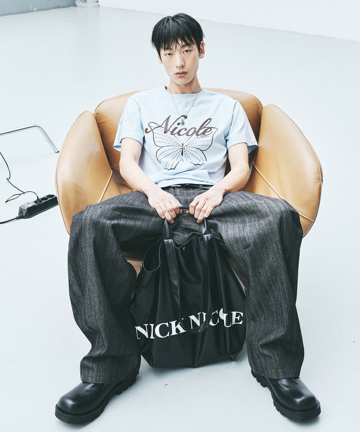 닉앤니콜(NICK&NICOLE) NICOLE LEATHER SHOPPER BAG_BLACK