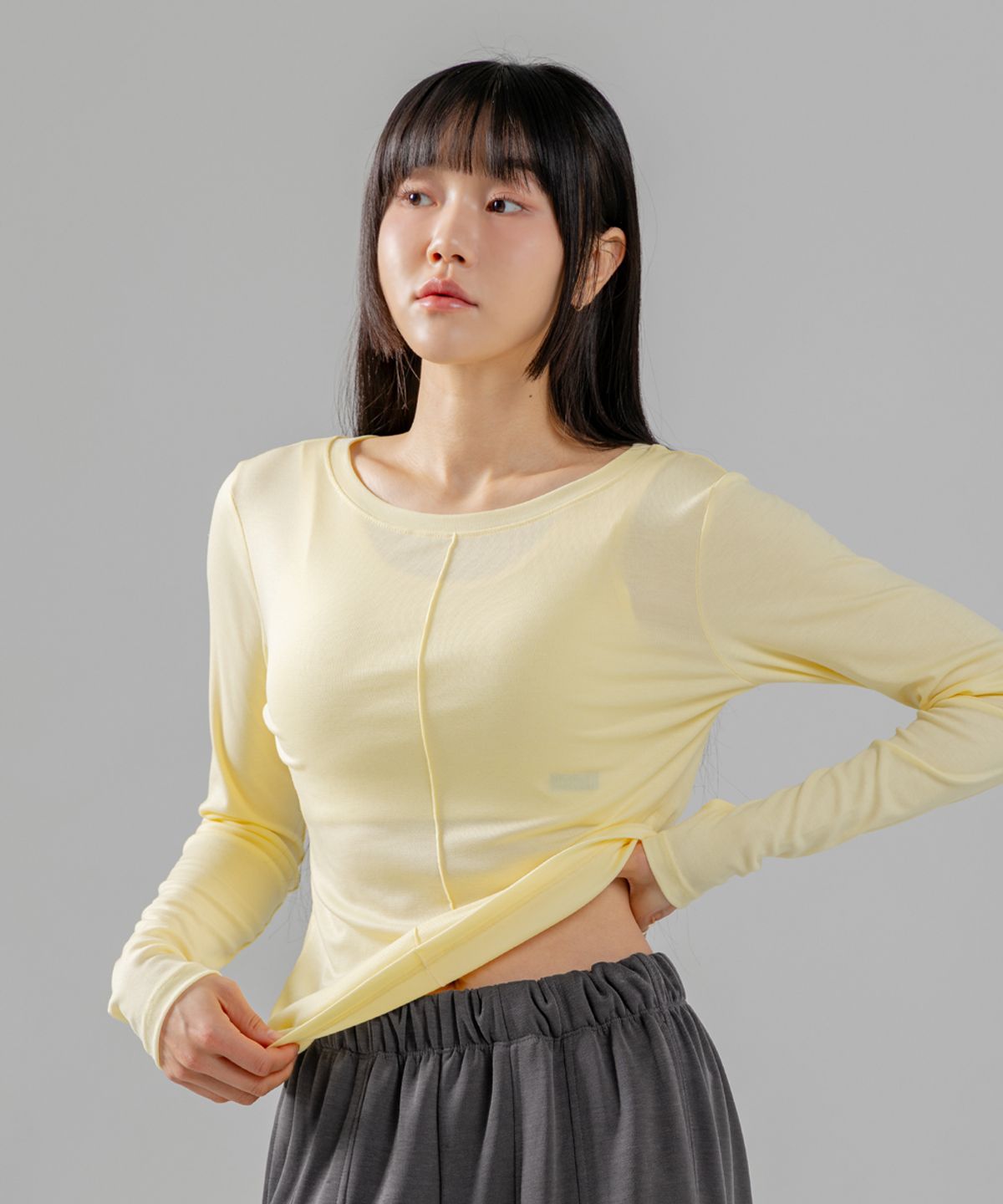 모어아웃(MOREOUT) 여성요가복 얼라인 티셔츠 3TT5383