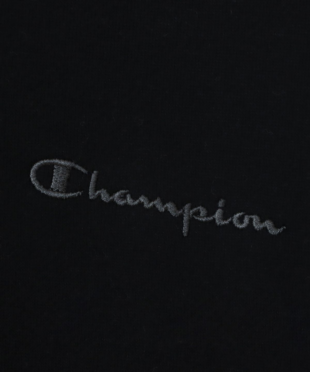 챔피온(CHAMPION) 여성 스몰 스크립트 로고 루즈핏 기모 후드 티셔츠 Black