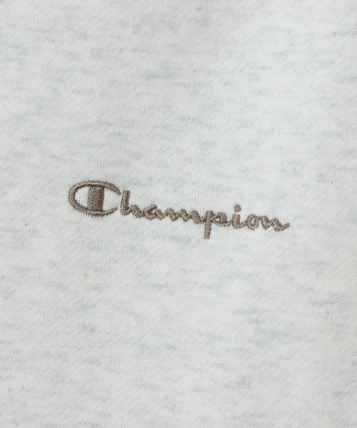 챔피온(CHAMPION) 여성 스몰 스크립트 로고 루즈핏 기모 후드 티셔츠 Oatmeal
