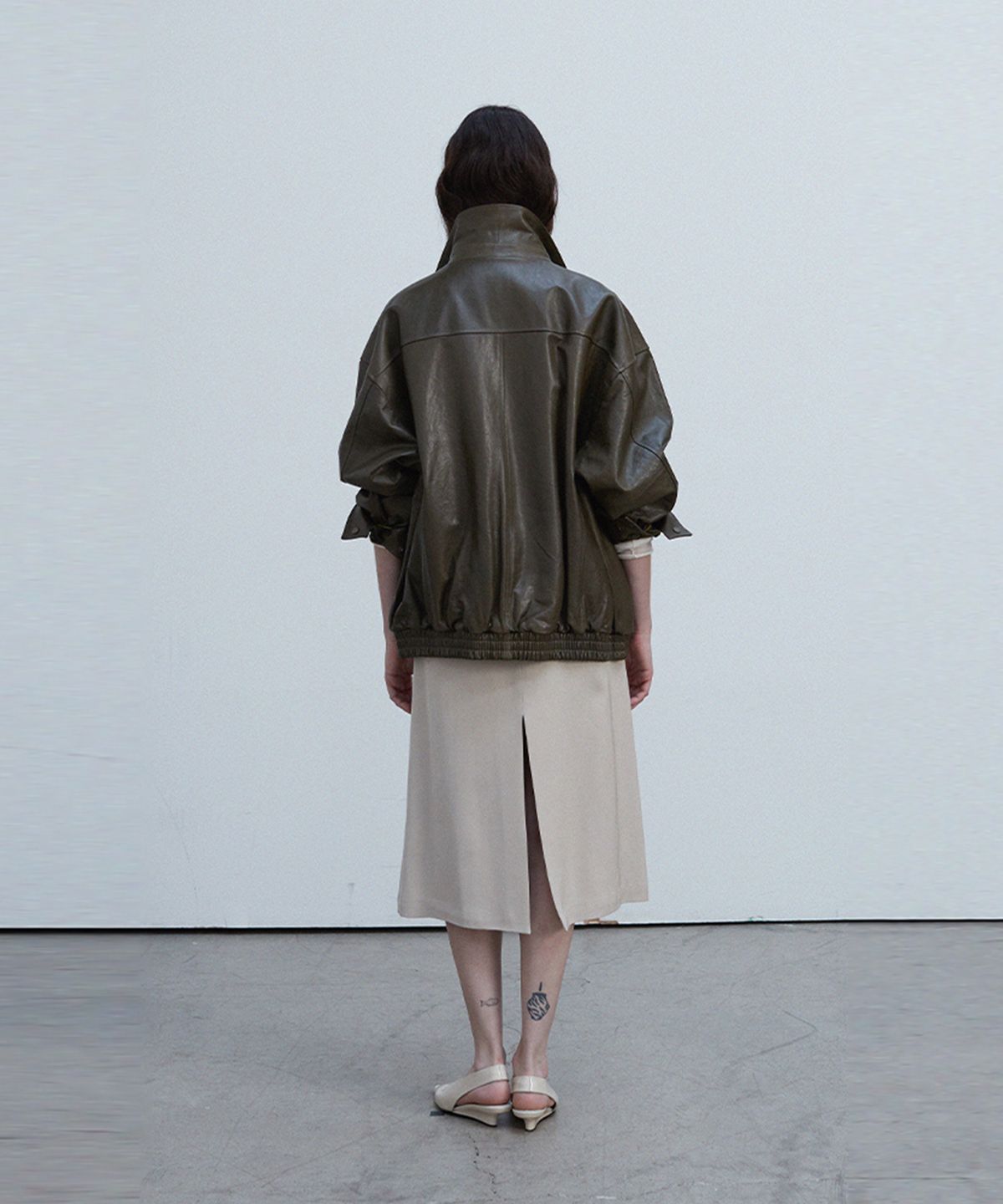 베르데마르(VERDEMAR) Vegetable Lambskin Overfit Blouson_Olive khaki