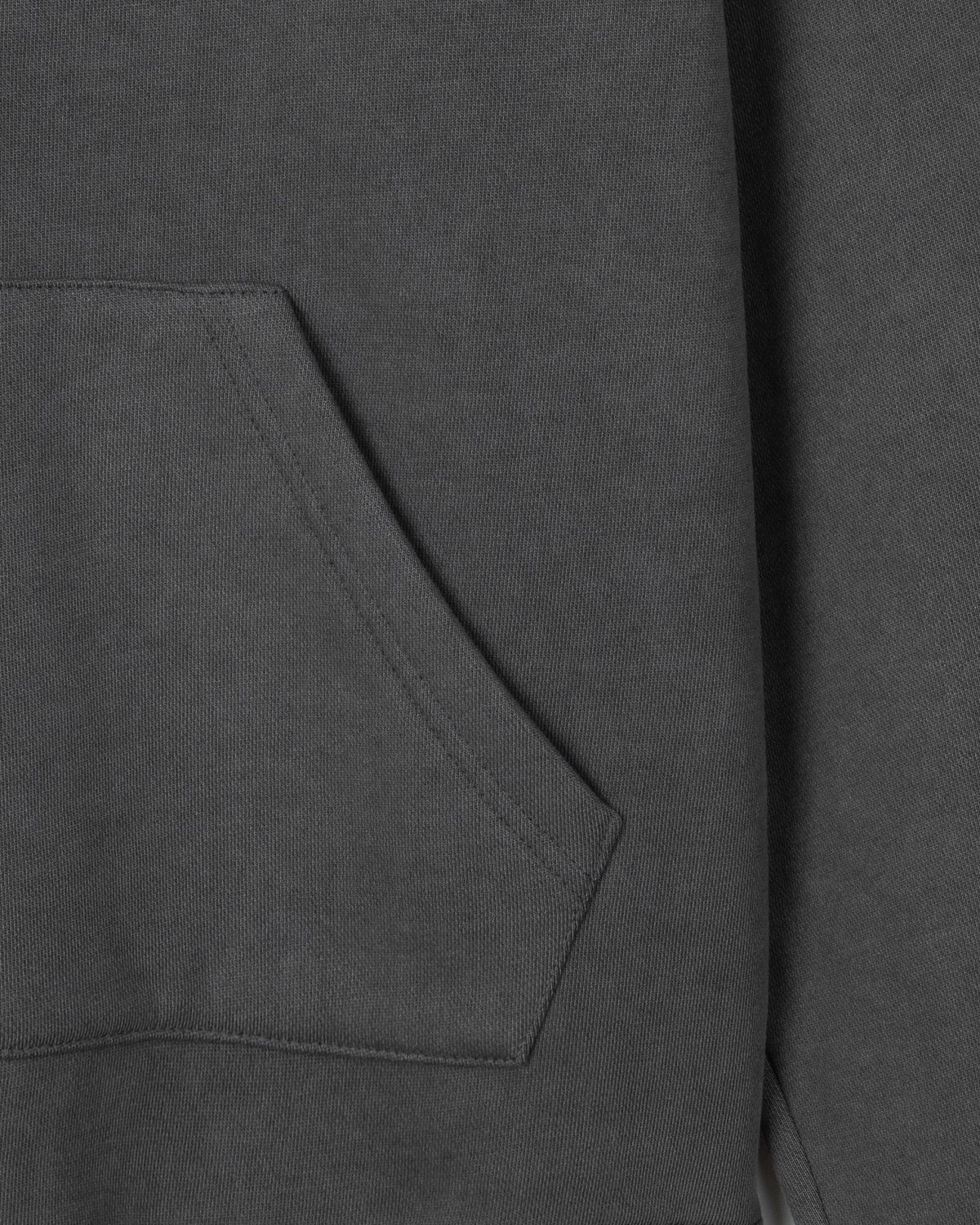 디앤드퀘스천(THEENDQUESTION) Pigment hooded half-zip t-shirt / DARK GRAY