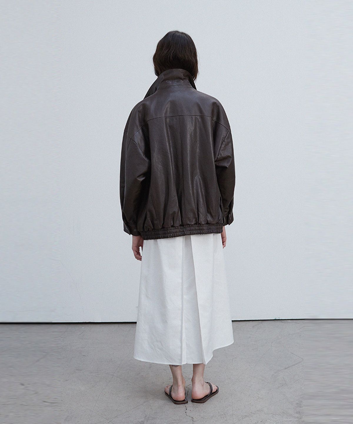베르데마르(VERDEMAR) Vegetable Lambskin Overfit Blouson_Deep brown