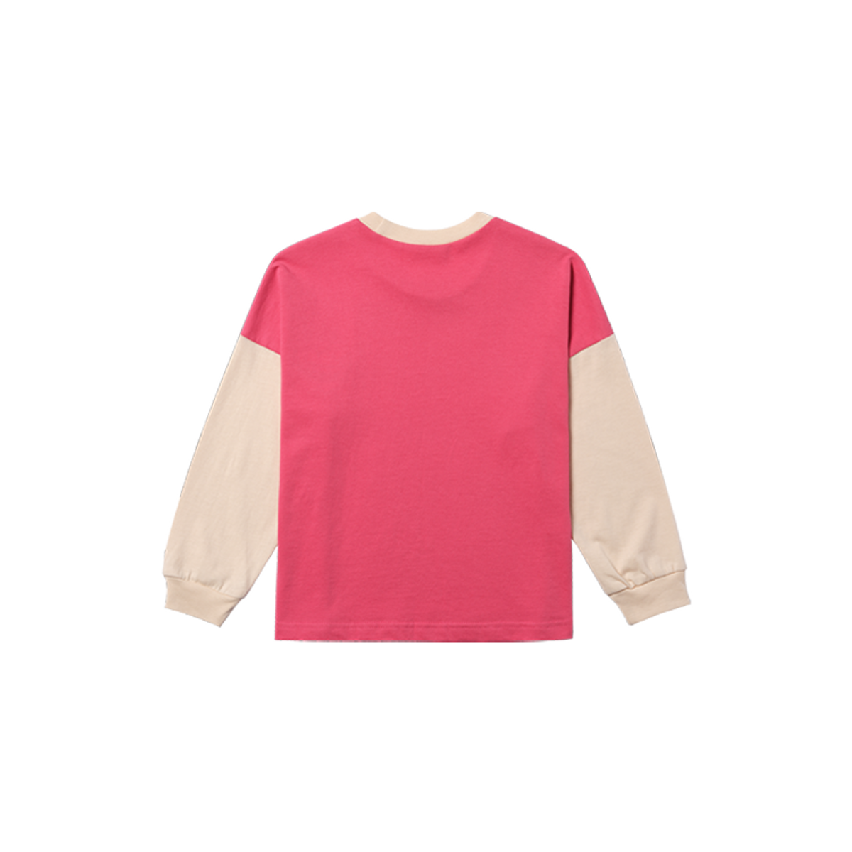 라메종드도도(LA MAISON DE DODO) Oversized DODO hearted T Shirt (Watermelon Pink/Beige)_긴팔티셔츠