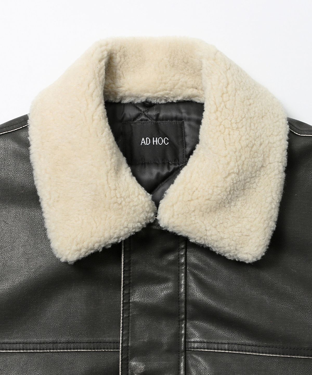 애드호크(ADHOC) 남성 퍼 탈착 페이크 레더 패딩 점퍼 (DK-BROWN) (HBALE11)