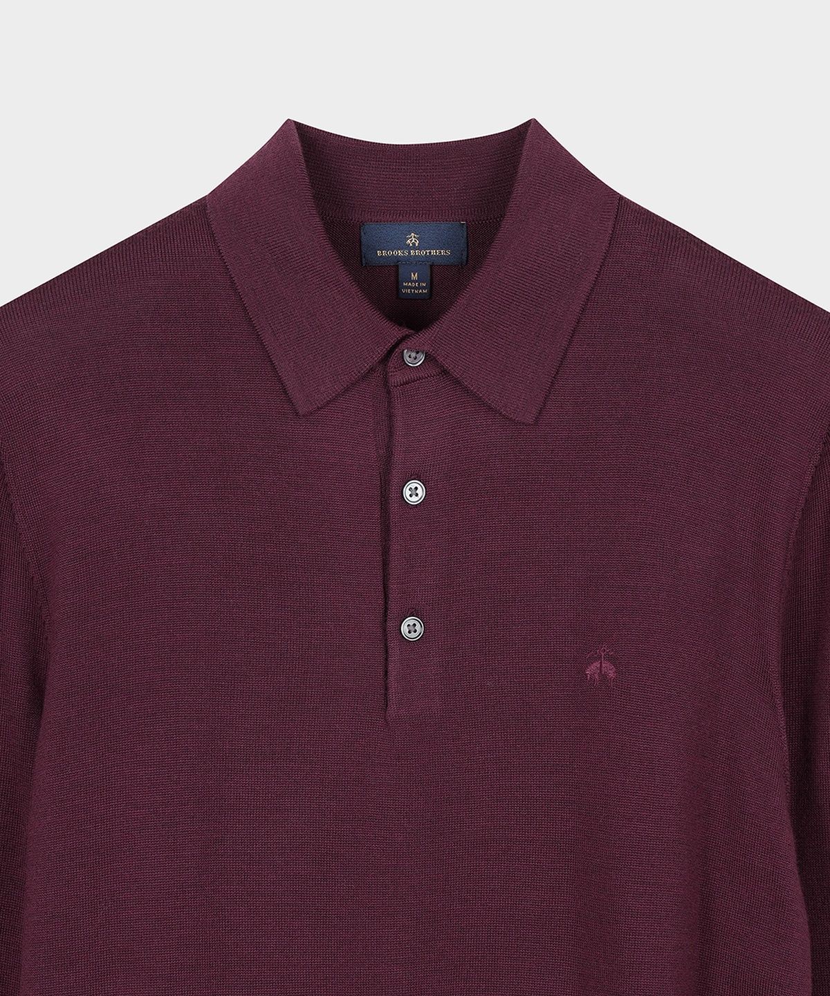 브룩스 브라더스(BROOKS BROTHERS) 메리노울 로고 폴로 스웨터 (버건디) (BBWTMNF301)