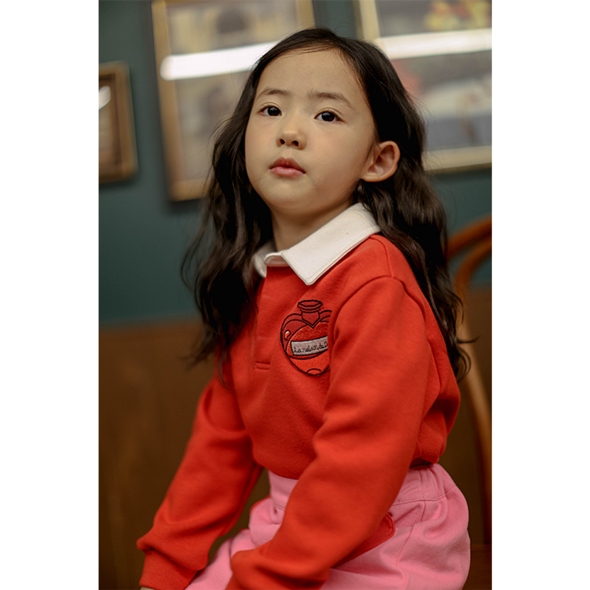 라메종드도도(LA MAISON DE DODO) Simply DODO Rugby T Shirt (Red/White)_긴팔티셔츠