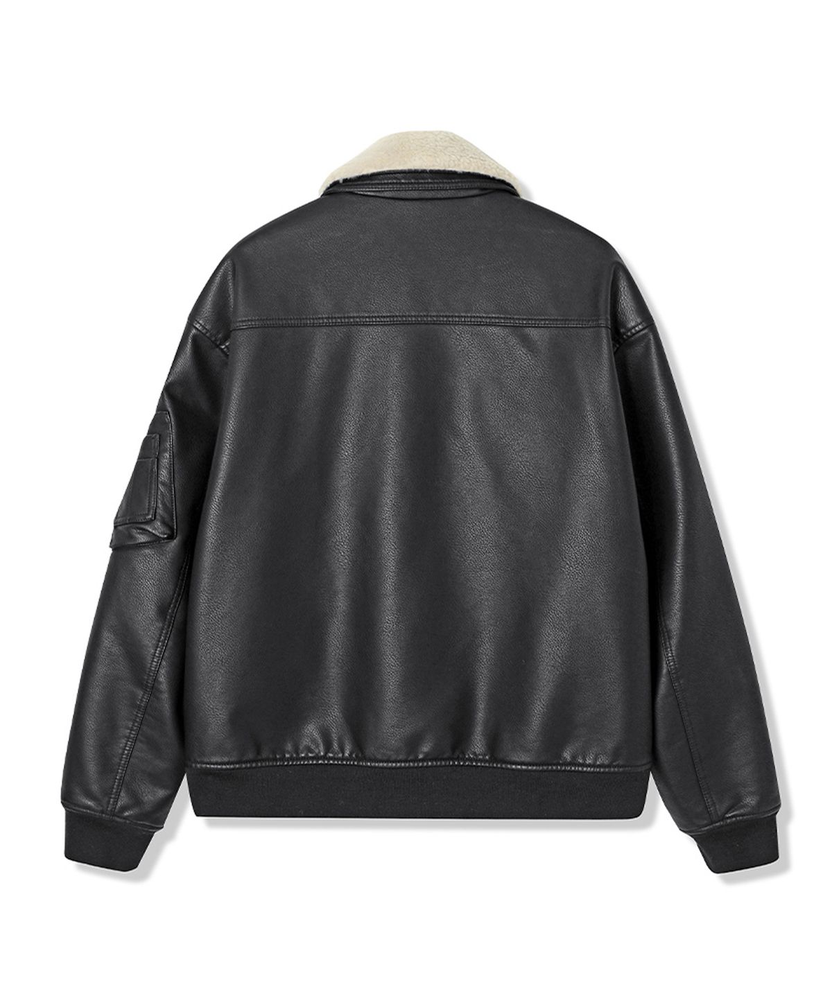 애드호크(ADHOC) 남성 퍼 탈착 페이크 레더 패딩 점퍼 (BLACK) (HBALE11)