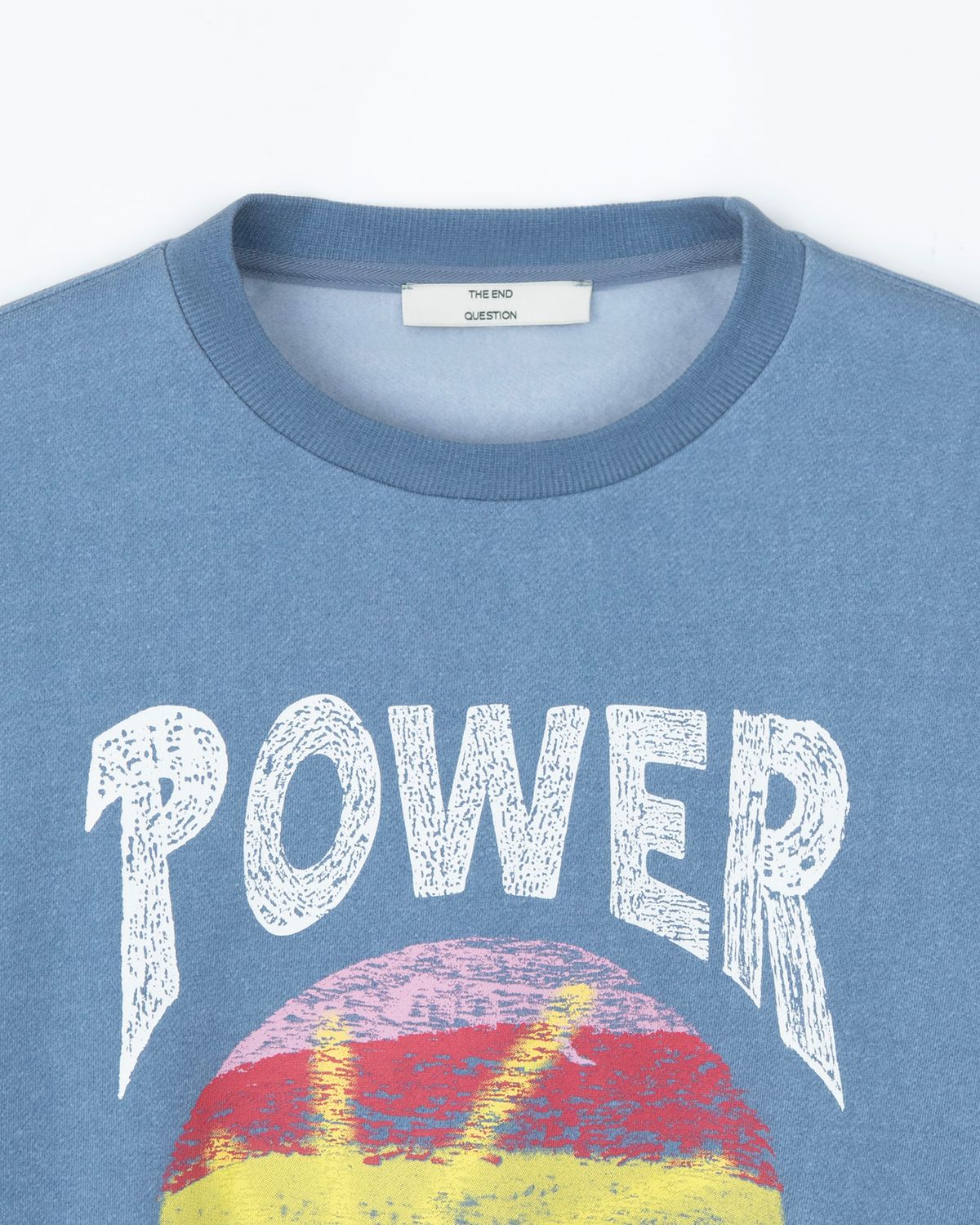 디앤드퀘스천(THEENDQUESTION) Pigment printed sweatshirt / BLUE