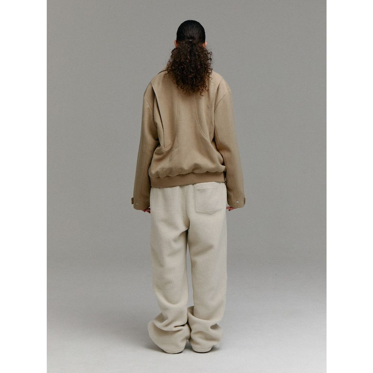 샌드 사운드(SAND SOUND) (UNISEX) 오버핏 방모 블루종  베이지